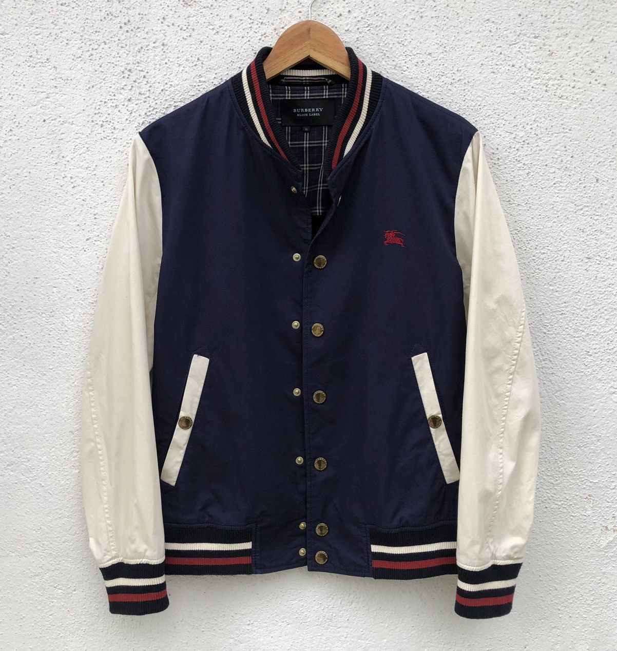 Burberry Burberry Black Label Cotton Gold Button Varsity Jacket Size US M / EU 48-50 / 2 - 1 Thumbnail