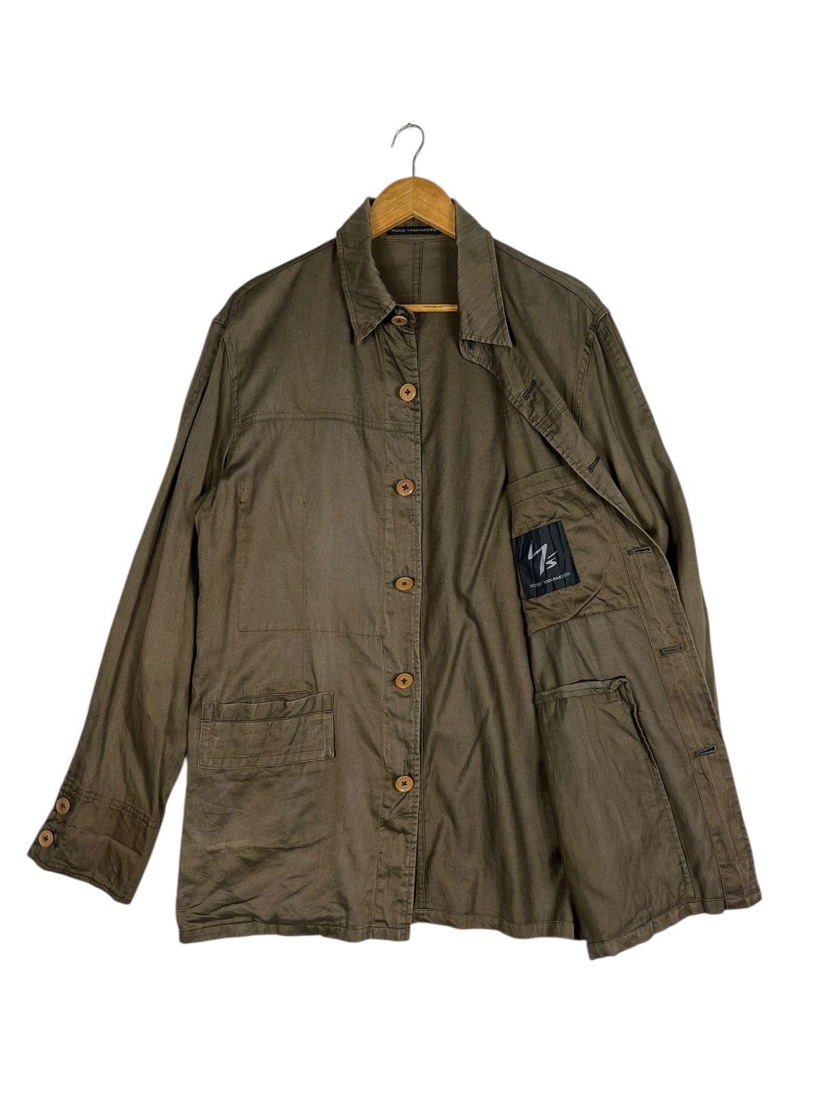 Yohji Yamamoto Yohji Yamamoto Dark Green Cotton Chore Jacket Size US L / EU 52-54 / 3 - 11 Thumbnail