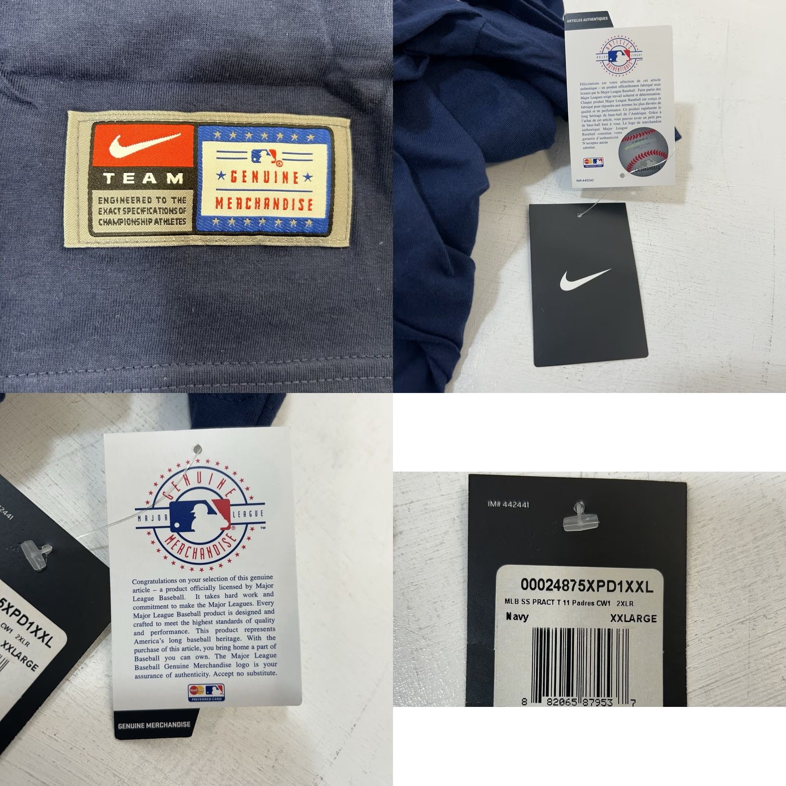 Nike VINTAGE Nike San Diego Padres Shirt Men 2XL Navy Blue MLB Dead Stock 2010s NWT Size US XXL / EU 58 / 5 - 10 Thumbnail
