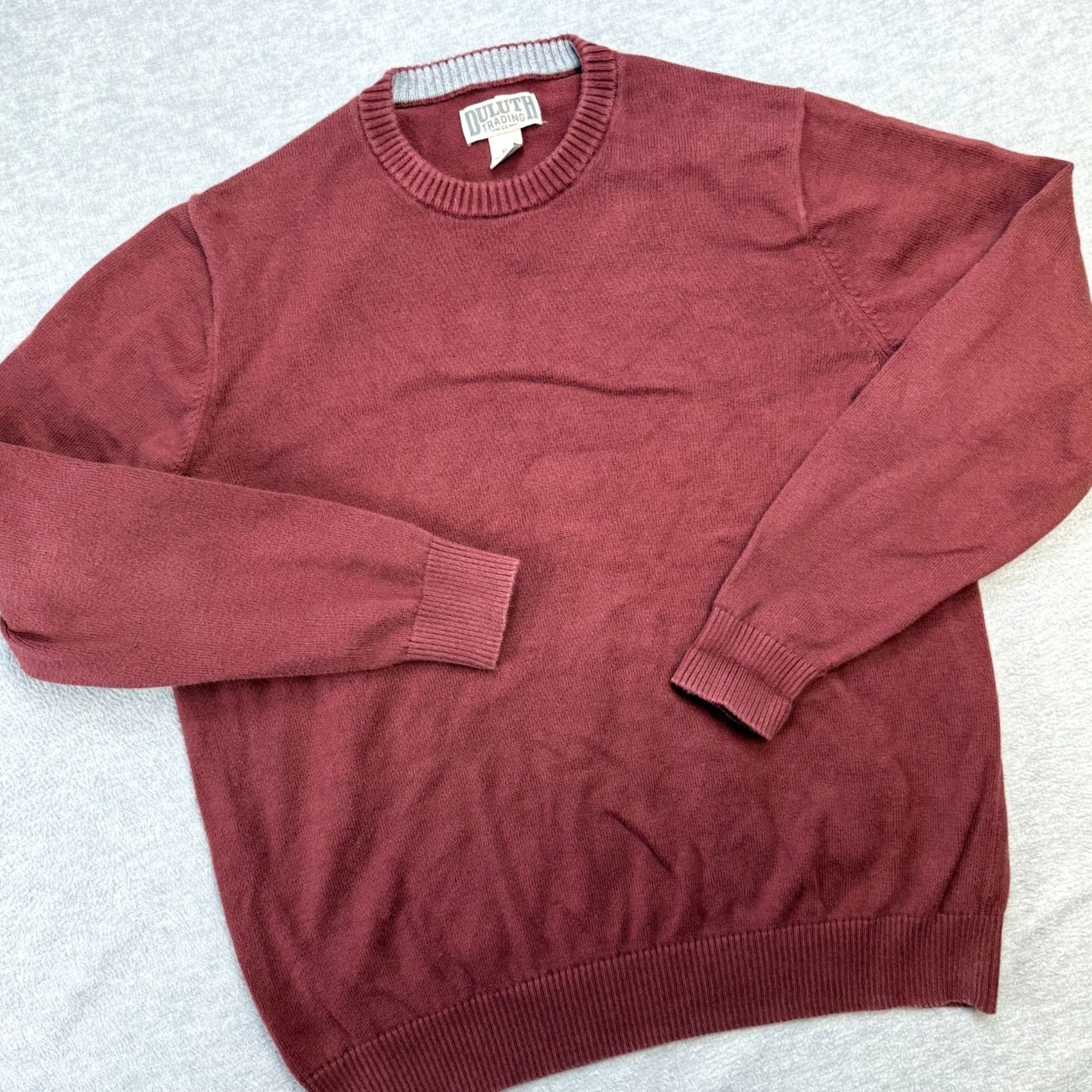 Vintage Duluth Sweater Mens XLT Maroon Red Strongarm Cotton Crewneck Knit Pullover Shirt Size US XL / EU 56 / 4 - 2 Thumbnail