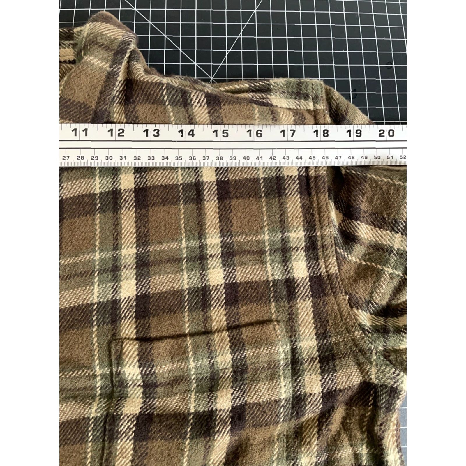 Corridor Corridor Shirt Men's Medium Flannel Brown Green Plaid Heavyweight Cotton 90s Grunge Retro Casual Workwear Button-Up Collar Long Sleeve Size US M / EU 48-50 / 2 - 7 Thumbnail