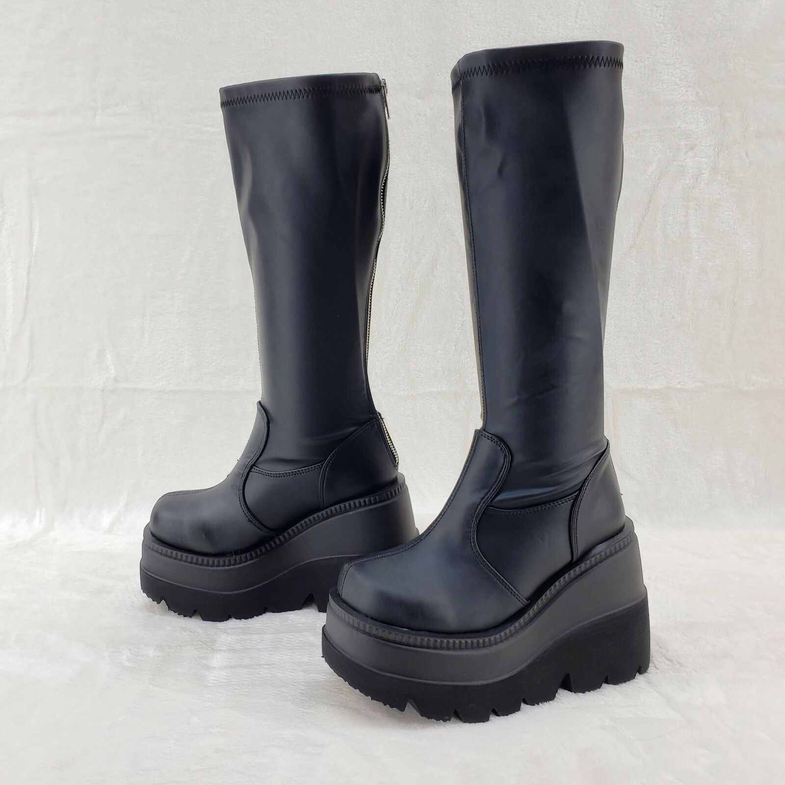 Other Shaker 65WC Wide Calf Stretch Matte Platform 4.5" Wedge Heel Size US 12 / IT 42 - 5 Thumbnail
