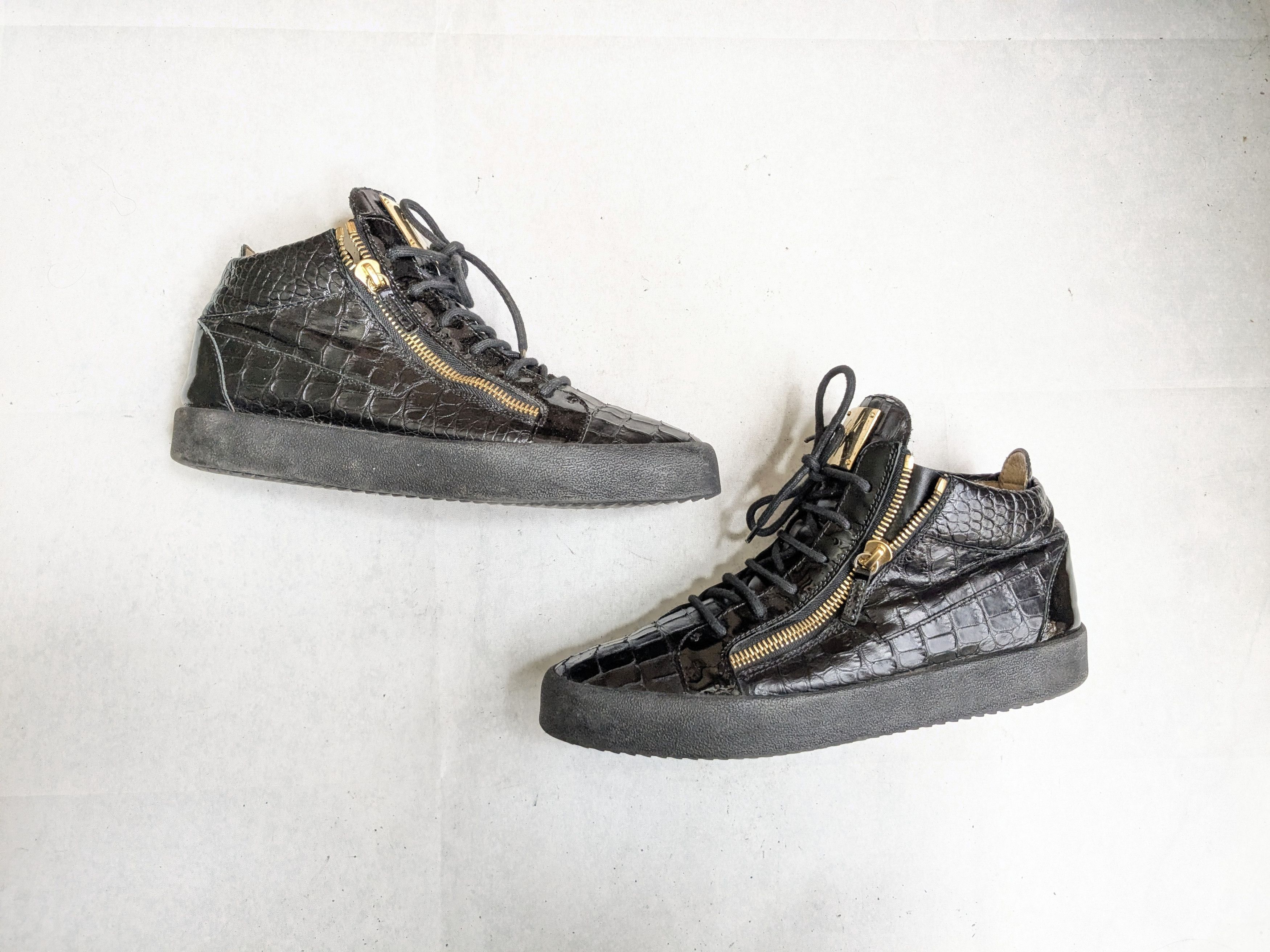 Giuseppe Zanotti Giuseppe Zanotti High Top Sneakers 13 46 Black Gold Size US 13 / EU 46 - 1 Thumbnail
