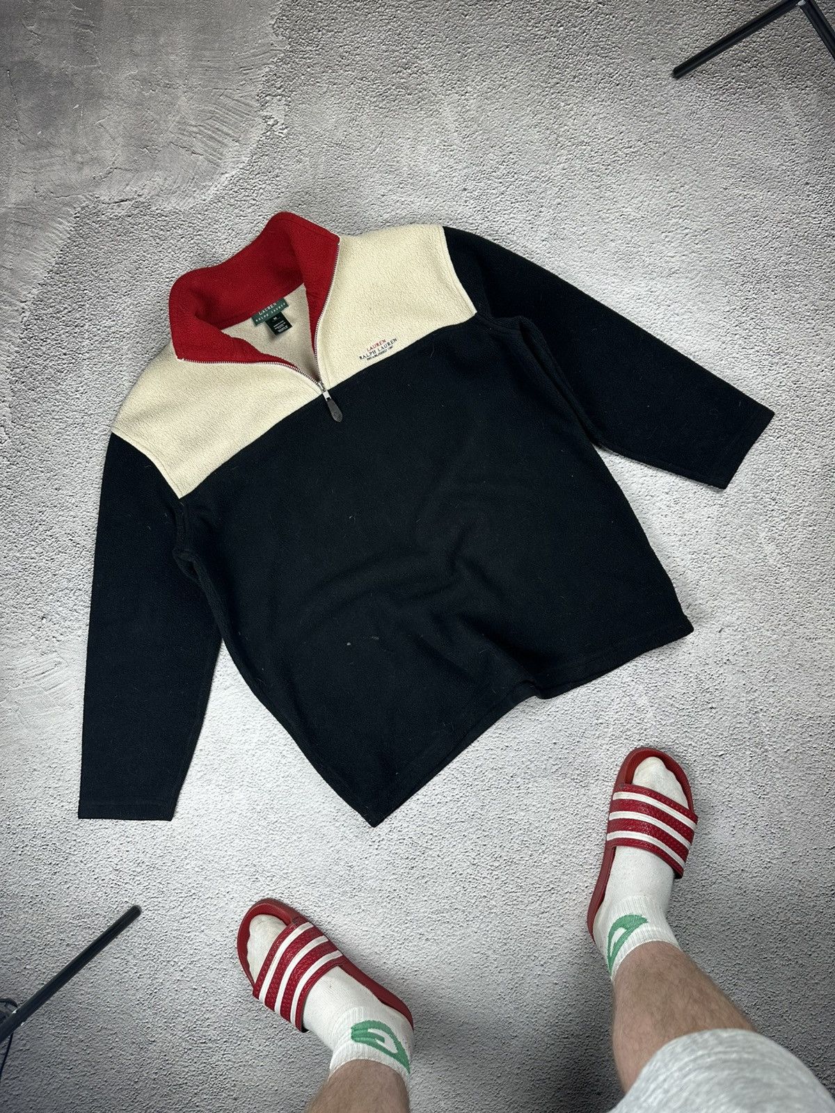 Lauren Ralph Lauren Vintage Lauren Ralph Lauren Zip Fleece Distressed Y2K Size US M / EU 48-50 / 2 - 1 Thumbnail