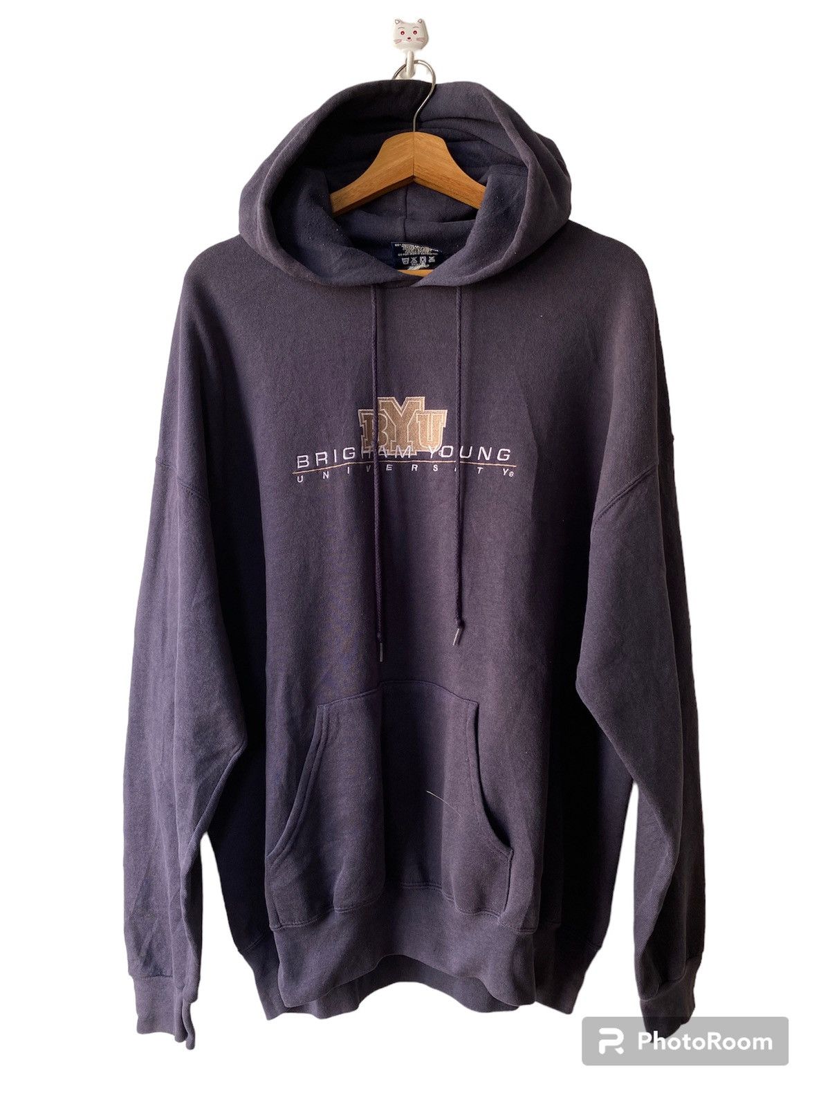 Jansport × Vintage 1990s - (BYU) Brigham Young University Faded Blue Hoodie Size US XL / EU 56 / 4 - 1 Thumbnail