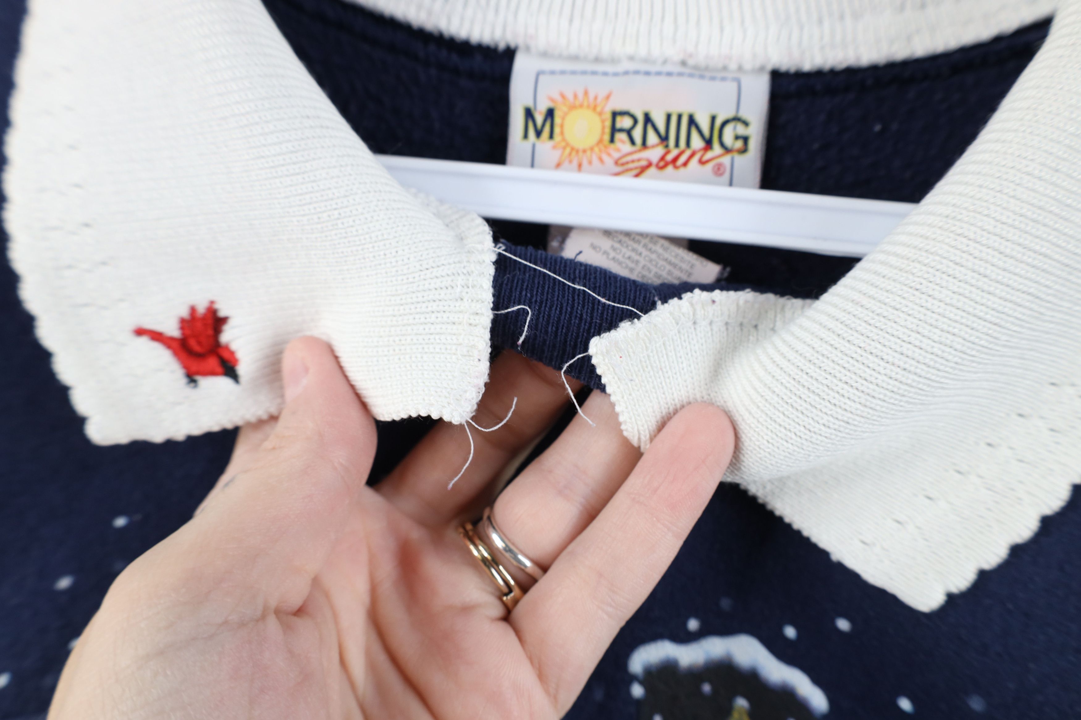 Vintage Vintage 90s Streetwear Christmas Snowman Dog Cat Sweatshirt Size L / US 10 / IT 46 - 7 Thumbnail