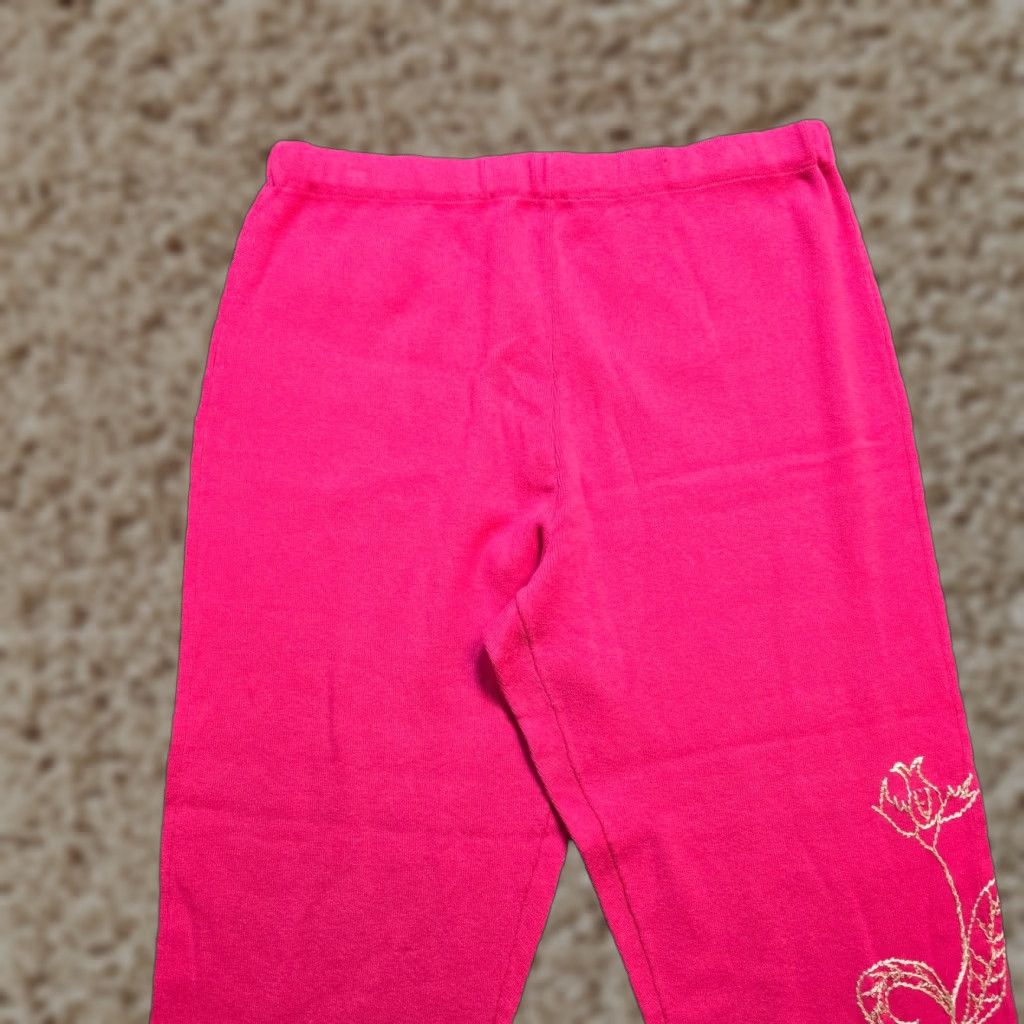 Vintage VINTAGE Storybook Knits Sweatpants Womens Size Large Pink Floral Embroidery Ramie Casual Size 36" / US 14 / IT 50 - 1 Thumbnail
