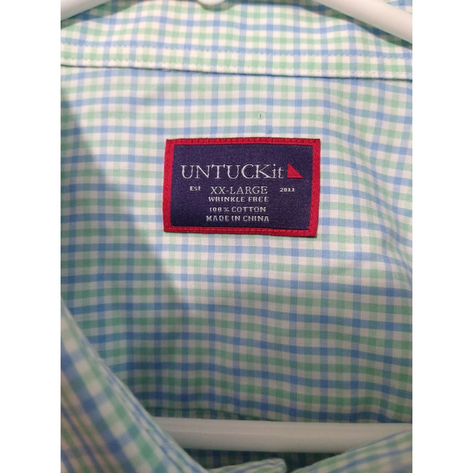 UNTUCKit UNTUCKit Mens Shirt 2XL Blue Plaid Long Sleeve Button-Up Wrinkle Free Casual Workwear Buy 2XL Mens Brown? Wait no. Size US XXL / EU 58 / 5 - 7 Thumbnail