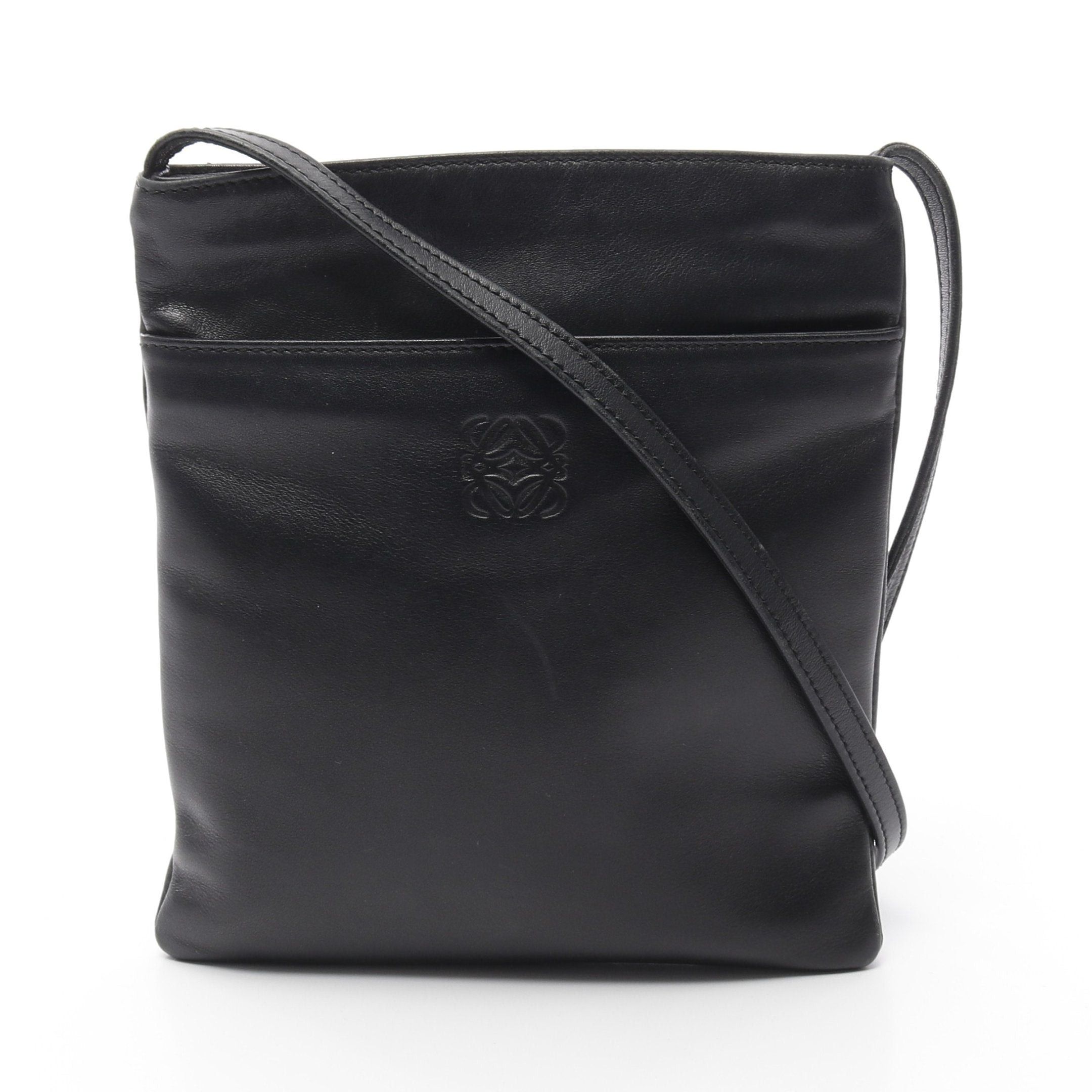 Loewe Anagram Sacoche Shoulder Bag Leather Black, Women's