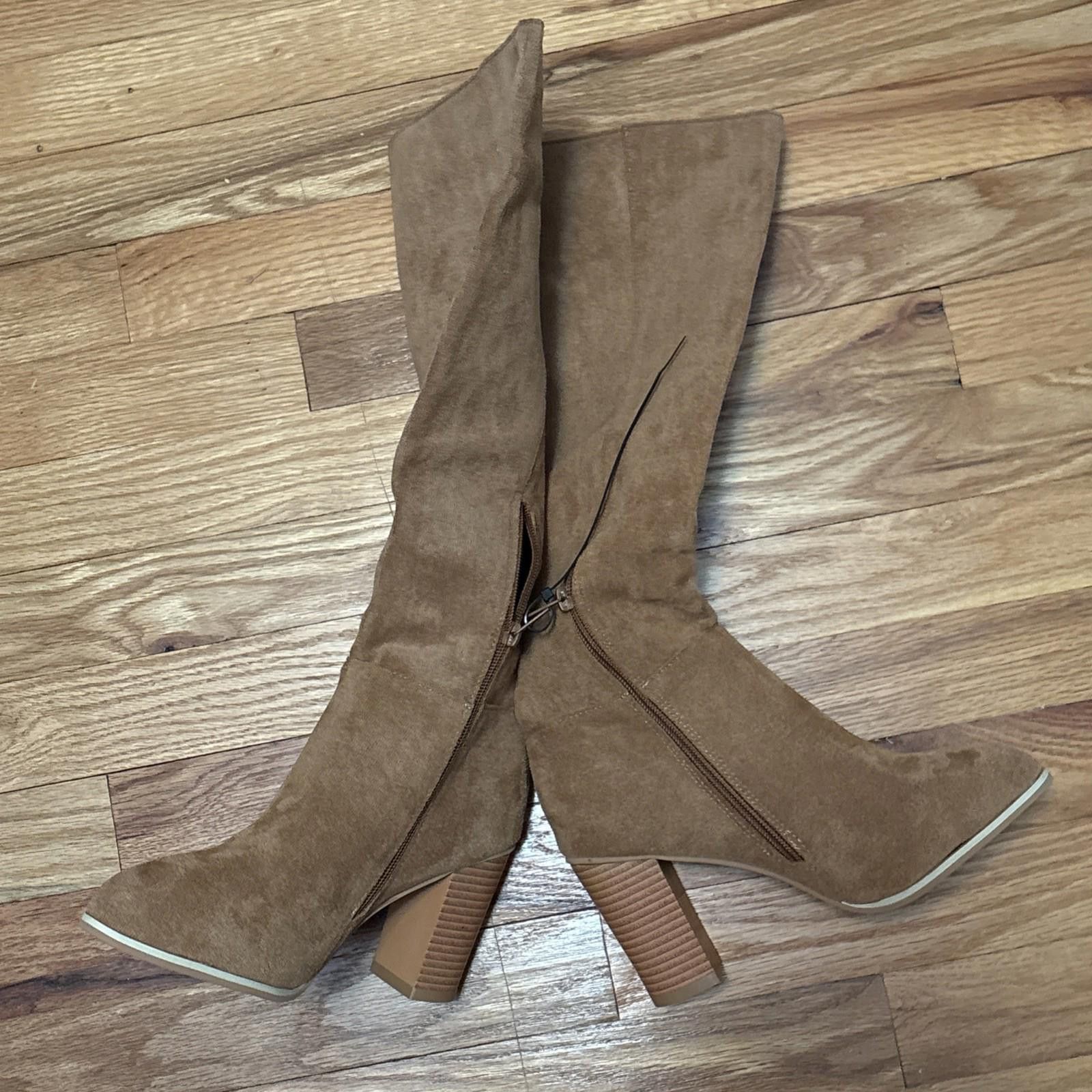 The Unbranded Brand Women’s Calf High Tall Boots – Faux Suede,NEW Size 38 US 5.5 Size US 5.5 / IT 35.5 - 2 Thumbnail