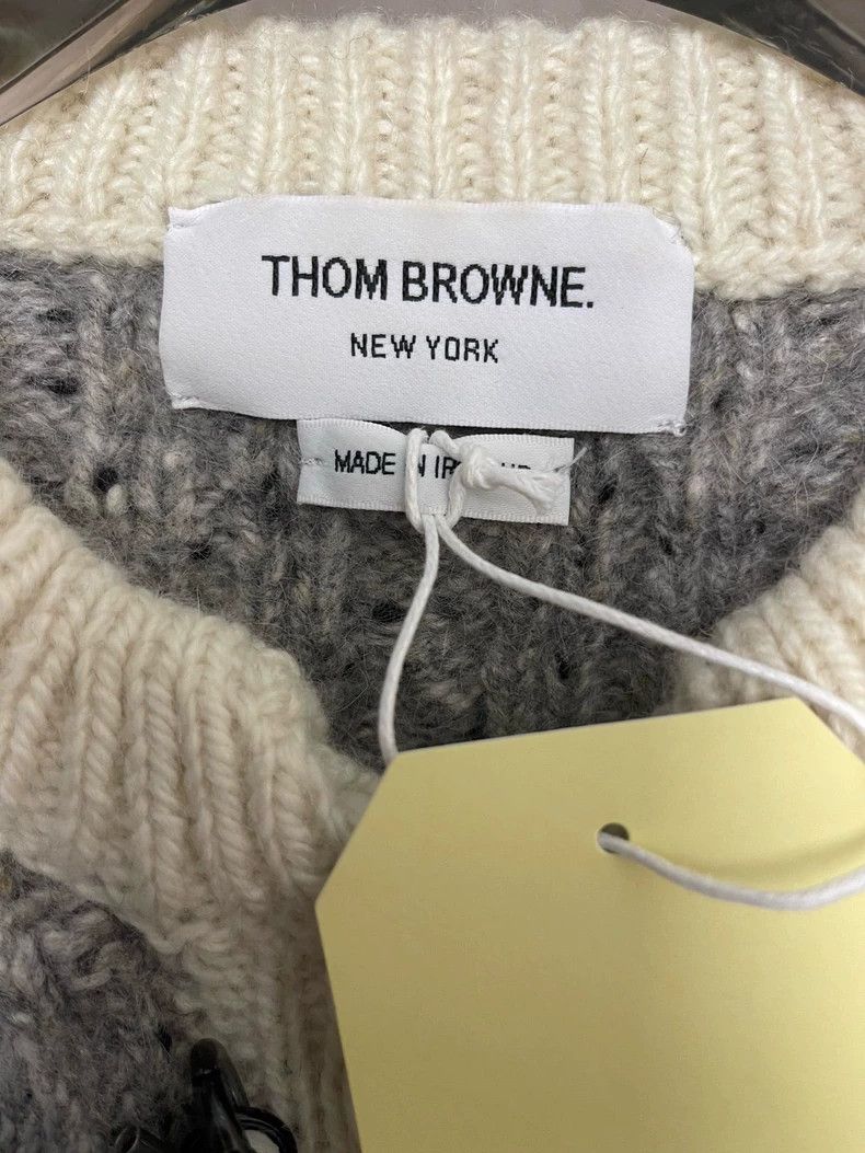 Thom Browne Thom Browne Gray rose patterned horsehair sweater Size S / US 4 / IT 40 - 6 Thumbnail