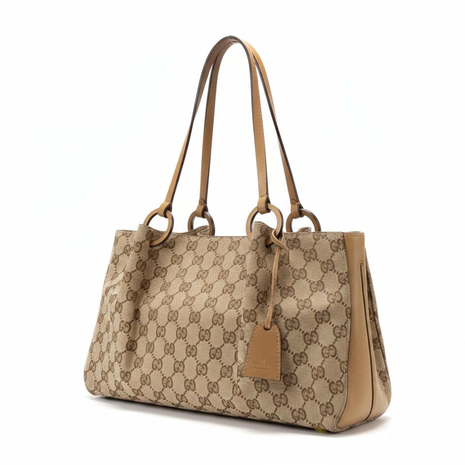 Gucci Gucci - Beige Monogram Canvas Tote Handbag Size ONE SIZE - 1 Thumbnail