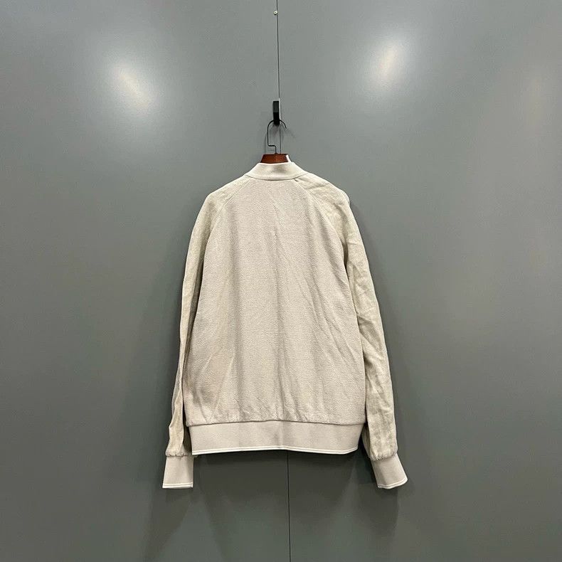 Loro Piana LORO PIANA Off-white linen silk baseball jacket Size M / US 6-8 / IT 42-44 - 2 Thumbnail