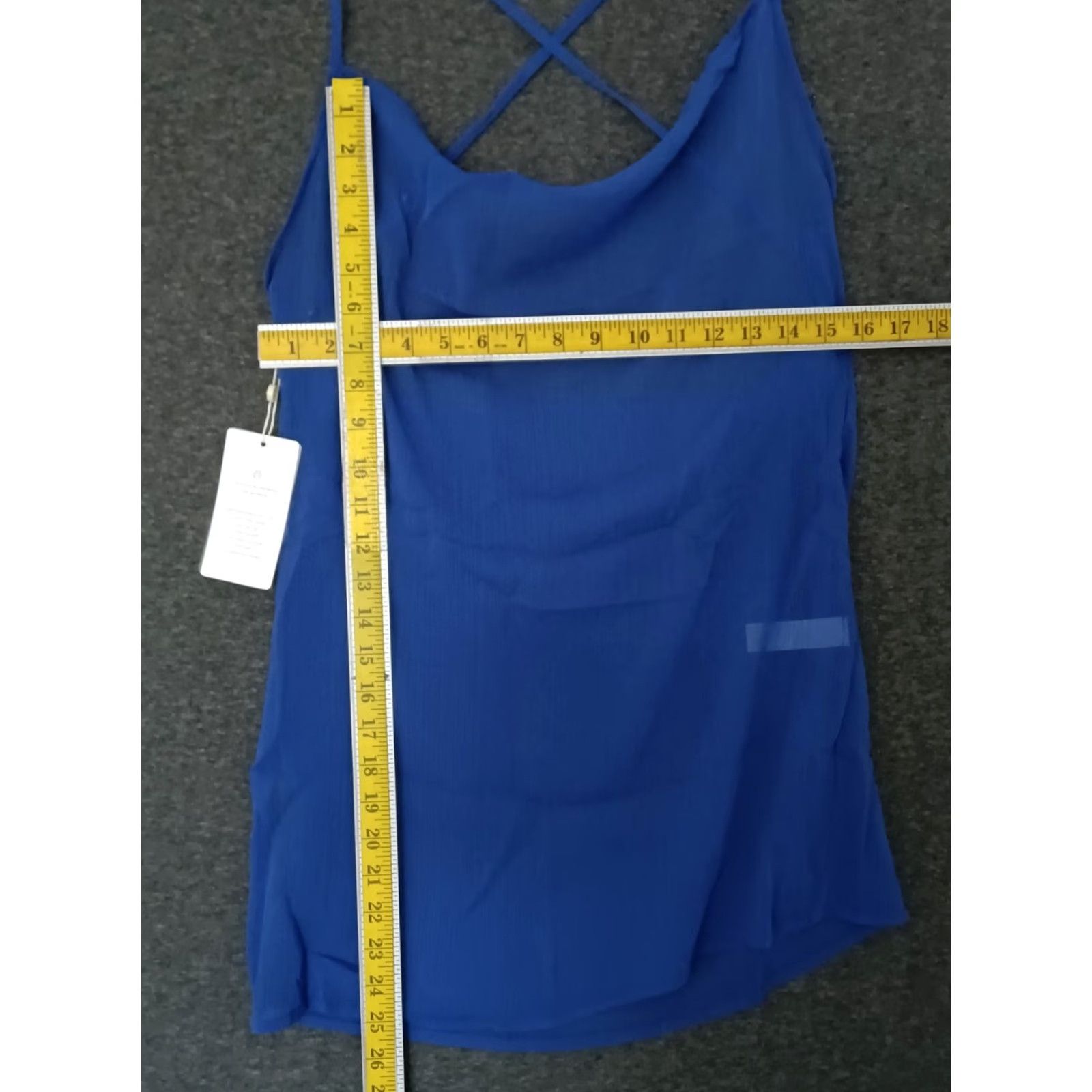 Swims Toluca Swim Blue Mini Cowl Neck Sheer Dress Dress Sleeveless Knee Length M Women Beach Solid Pattern Casual Size M / US 6-8 / IT 42-44 - 4 Thumbnail