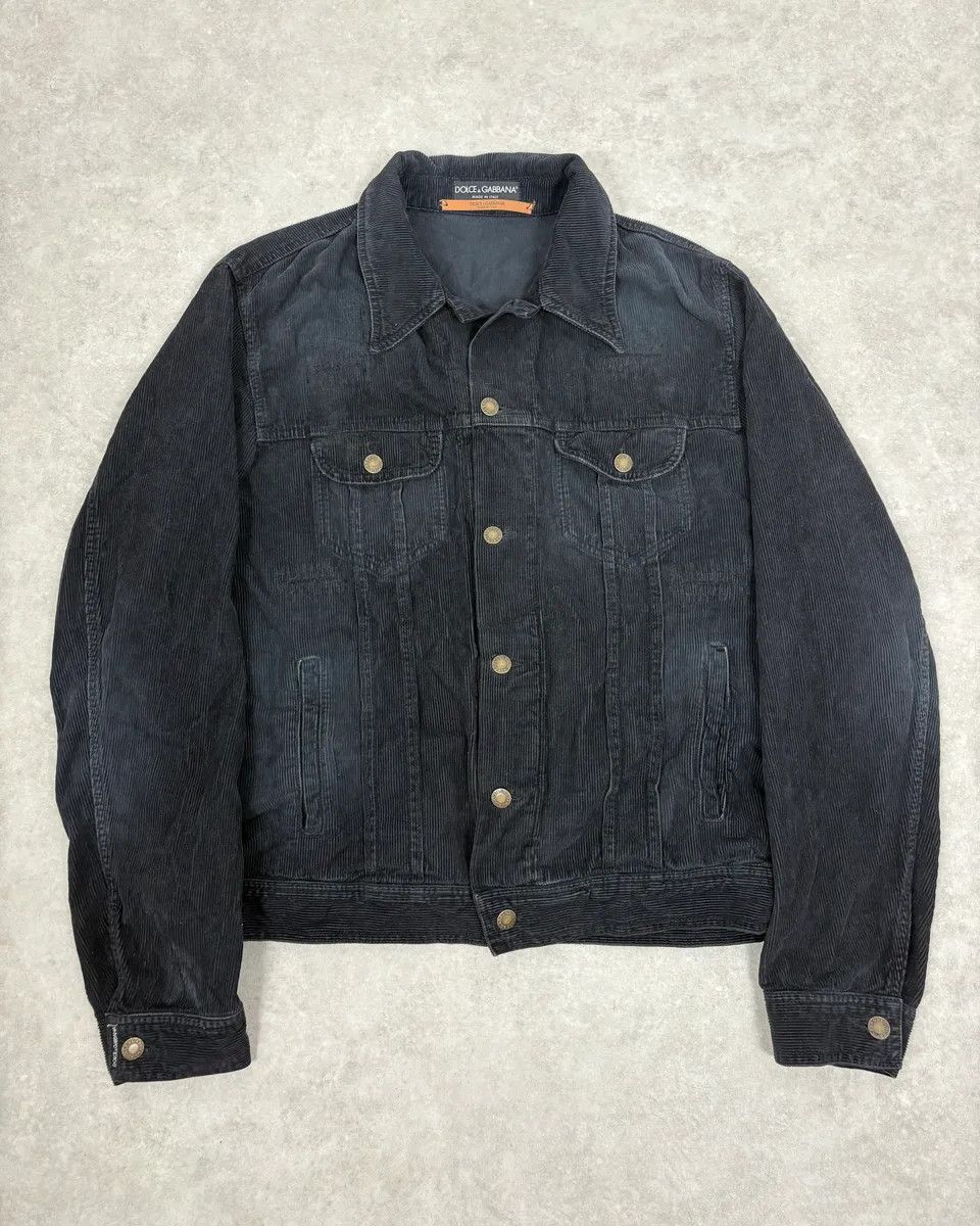 Dolce & Gabbana 2000s Dolce & Gabbana Navy Cordurroy Jacket Size US L / EU 52-54 / 3 - 1 Thumbnail
