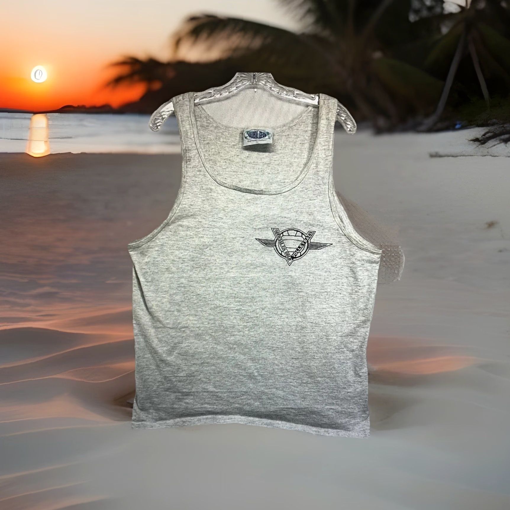 Primitive VINTAGE International Clothing Company Volleyball Tank Top Shirt Mens Large Gray Graphic Print 90s Primitive Tribal Art Adventure Time Size US L / EU 52-54 / 3 - 2 Thumbnail