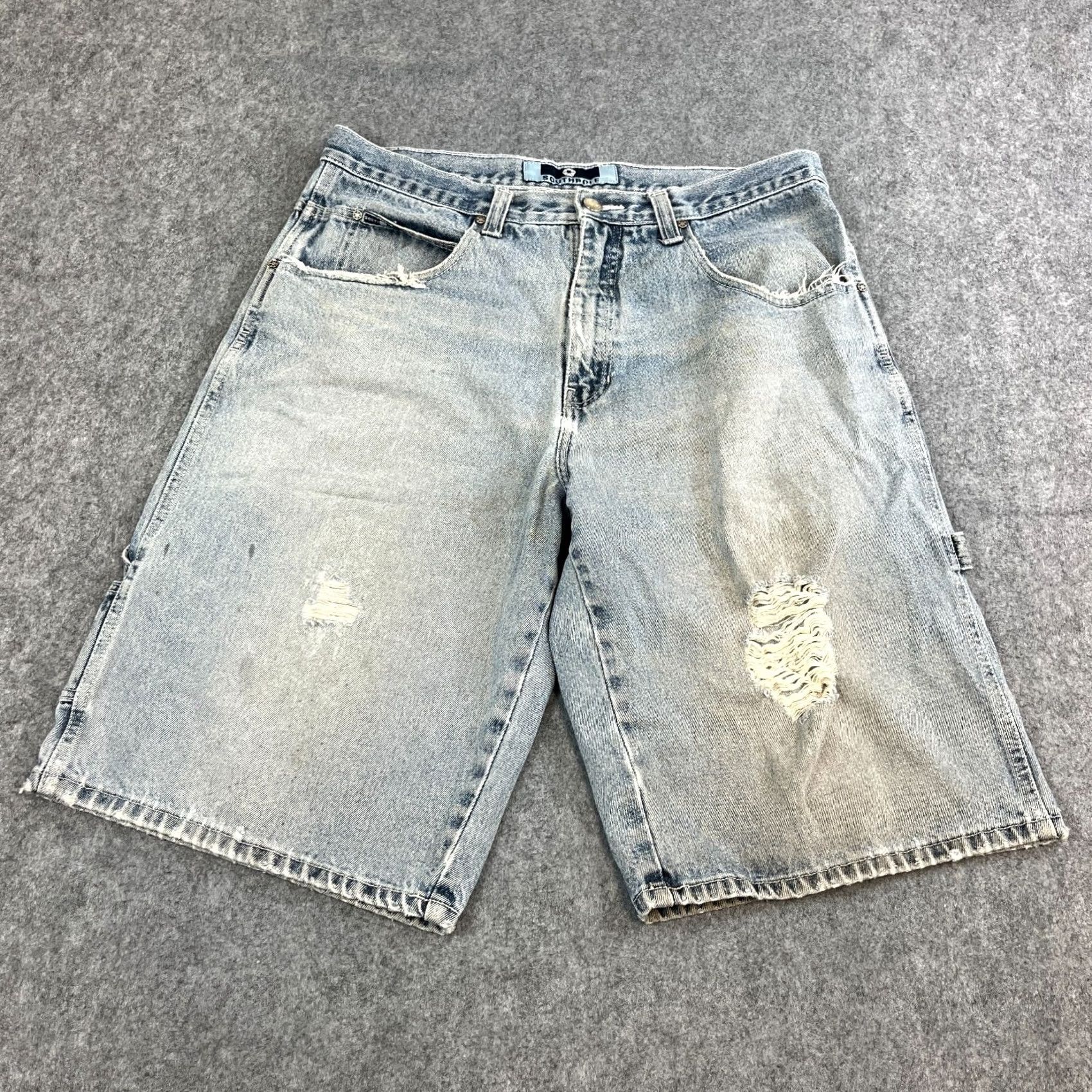 Southpole Southpole Mens Denim Shorts Carpenter Y2K Baggy 34 Blue VTG Streetwear HipHop Cargo 5-Pocket Design Relaxed Mens Regular Blue Size US 34 / EU 50 - 2 Thumbnail