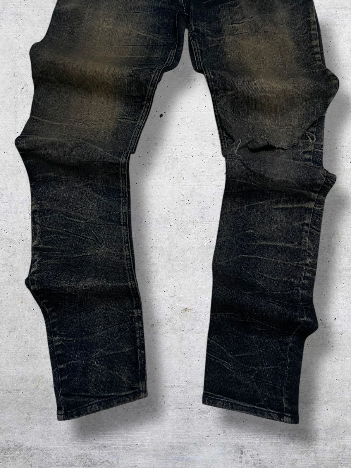 semanticdesign VINTAG SEMANTIC DESIGN OG JAPAN DESIGNER MUDWASH PUNK DENIM Size US 34 / EU 50 - 3 Thumbnail