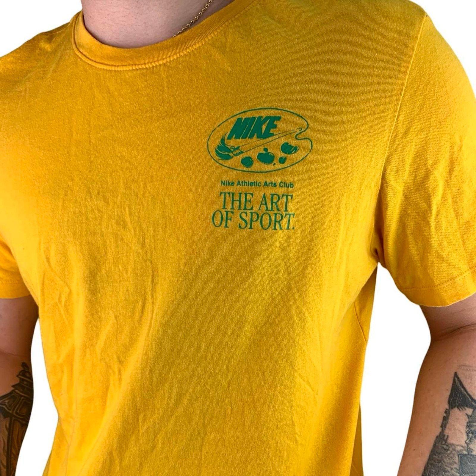 Nike × Vintage Nike The Art of Sport Yellow T-shirt Size US L / EU 52-54 / 3 - 3 Thumbnail