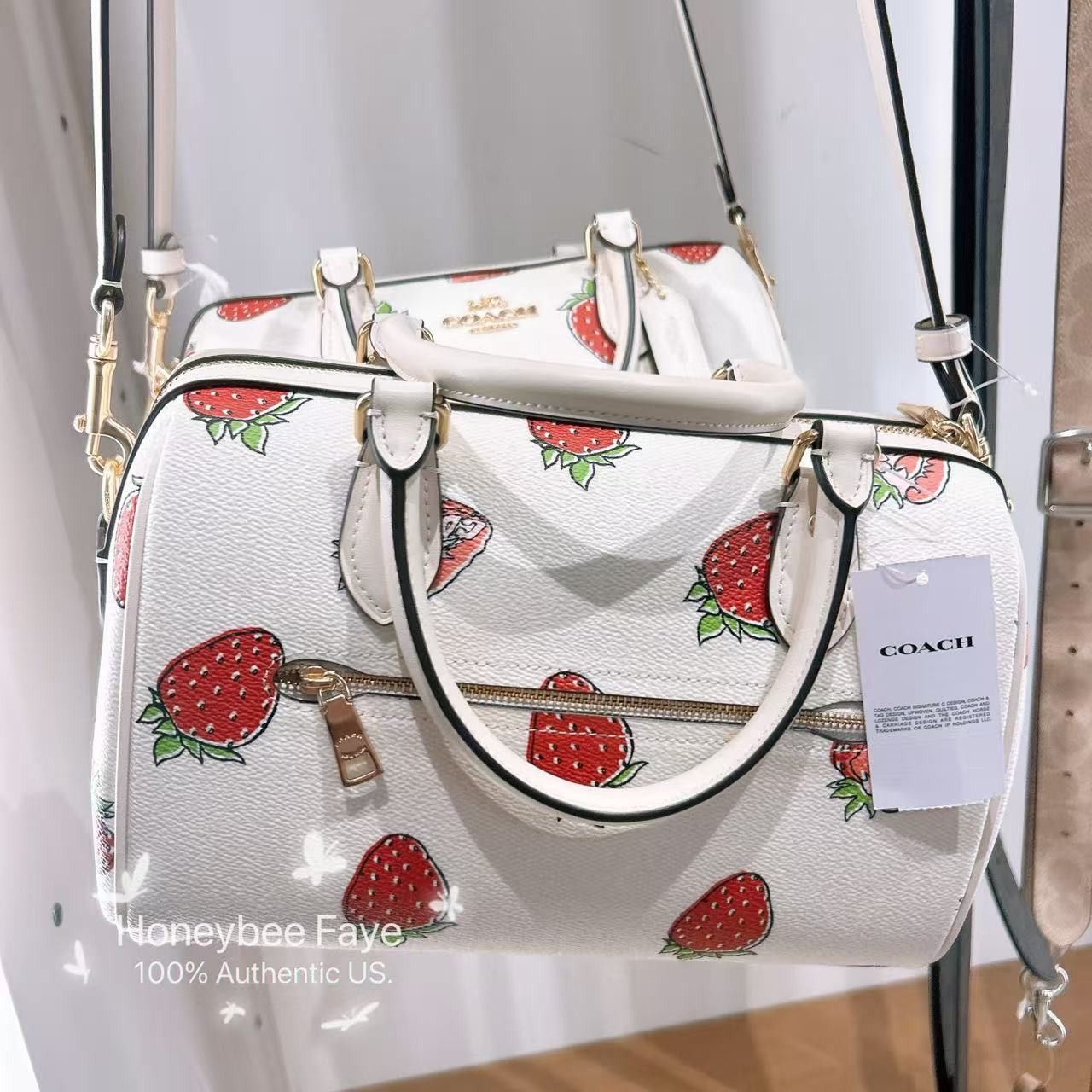 Coach Rowan Satchel Bag With Strawberry Print CAL63 Size ONE SIZE - 4 Thumbnail