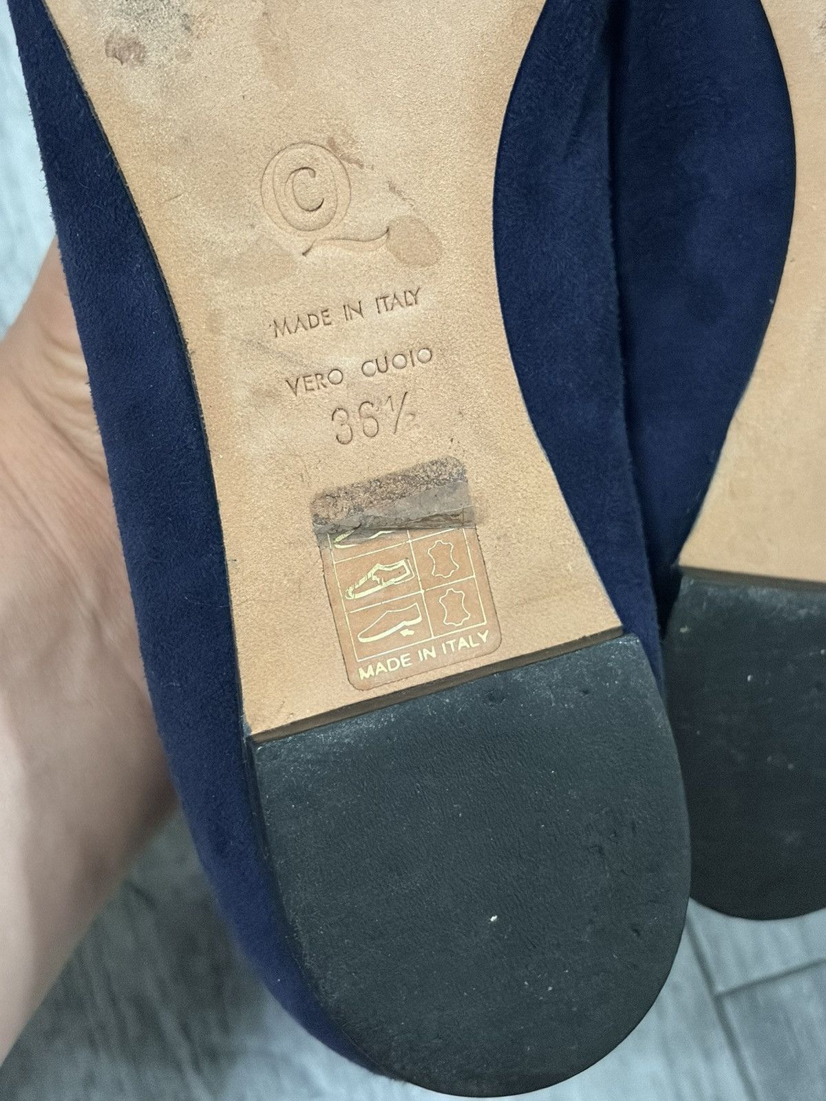 Alexander McQueen Alexander McQueen Navy Suede Slip-On Ballet Flat Skull Size US 6.5 / IT 36.5 - 8 Thumbnail