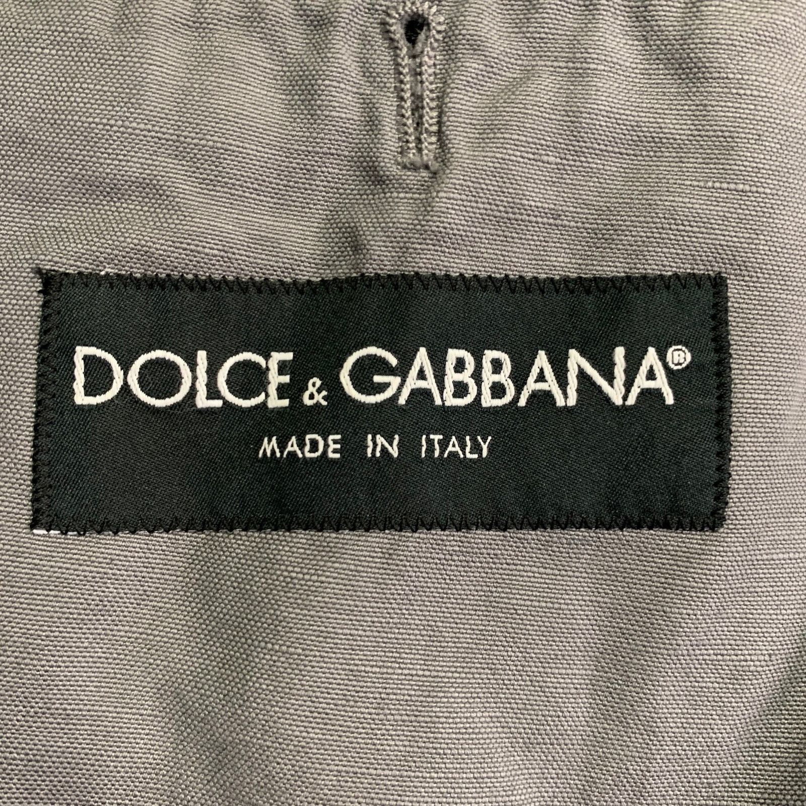 Dolce & Gabbana DOLCE & GABBANA Grey Cotton Linen Notch Lapel Sport Coat Size 42R - 7 Thumbnail