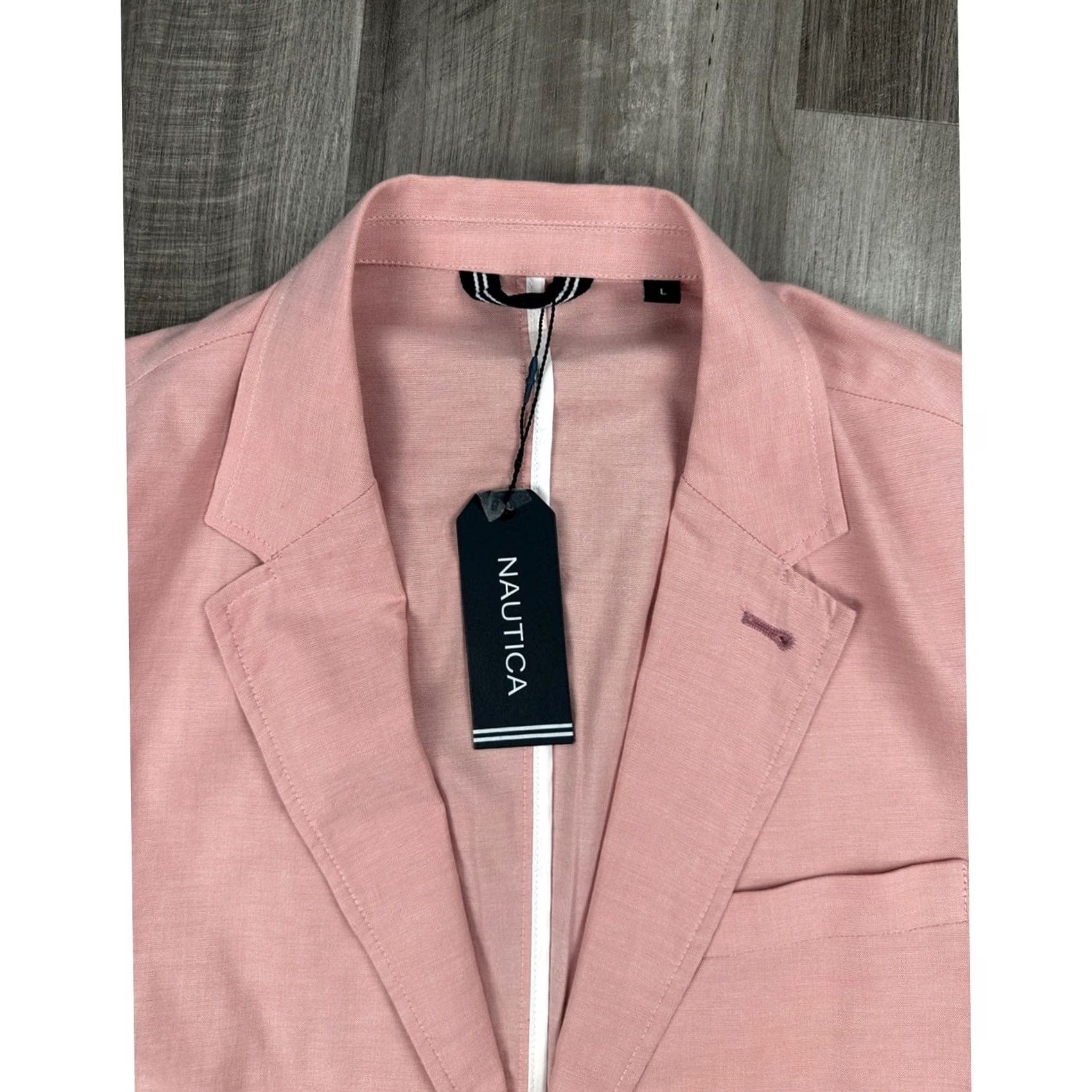 Nautica Nautica Blazer Shirt Patch Pocket Unstructured Travel - Large Mens Pink NWT Dusty Pink 2 Piece Cotton Spandex Size 42R - 5 Thumbnail