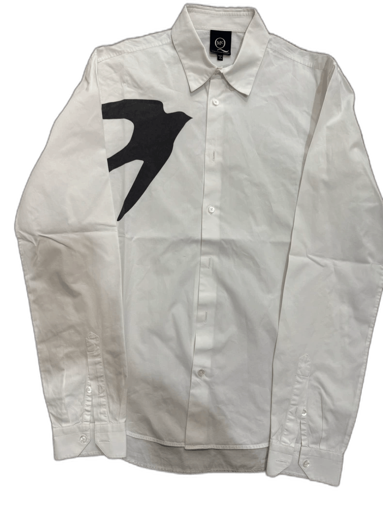 Alexander McQueen Alexander McQueen White Shirt with Swallow Design Size US L / EU 52-54 / 3 - 1 Thumbnail