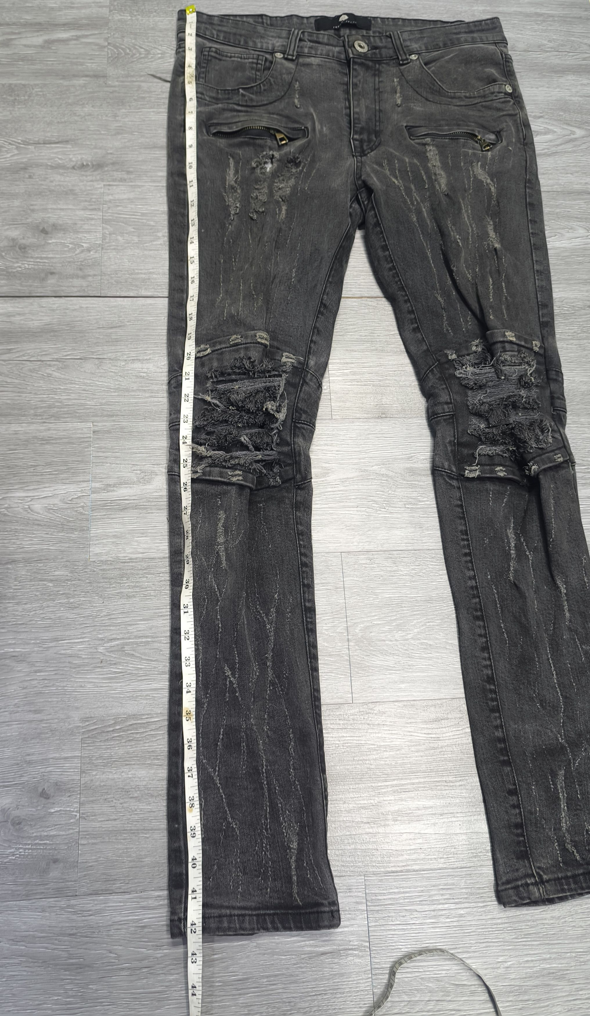 Japanese Brand × KMRii × Le Grande Bleu (L.G.B.) Biker Jeans rockers slim fit Size US 34 / EU 50 - 11 Thumbnail