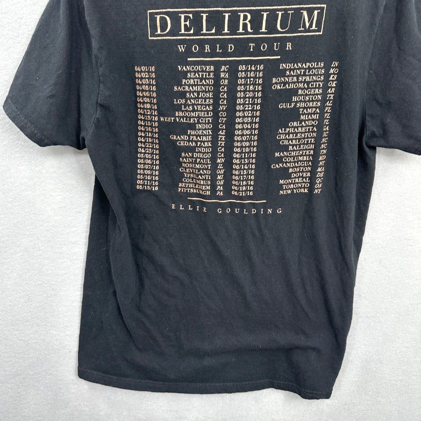 Vintage VINTAGE Elllie Goulding Delirium World Tour T-Shirt Mens Small Black Short Sleeve Concert Size US S / EU 44-46 / 1 - 6 Thumbnail