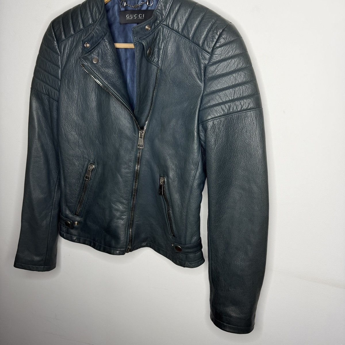 Gucci Gucci Leather Jacket Biker by Tom Ford Y2K Size S / US 4 / IT 40 - 2 Thumbnail