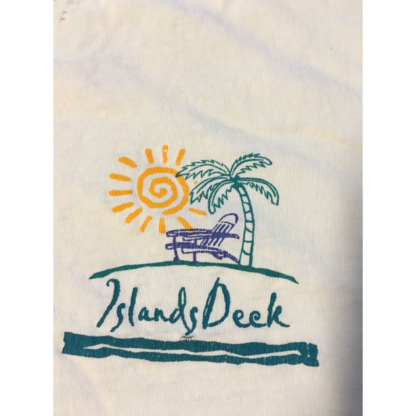 Hanes VINTAGE Islands Deck Construction Thrashed Faded Shirt XXL Men White 90s Grunge Surf Punk Rock (T-Shirt) Size US XXL / EU 58 / 5 - 3 Thumbnail