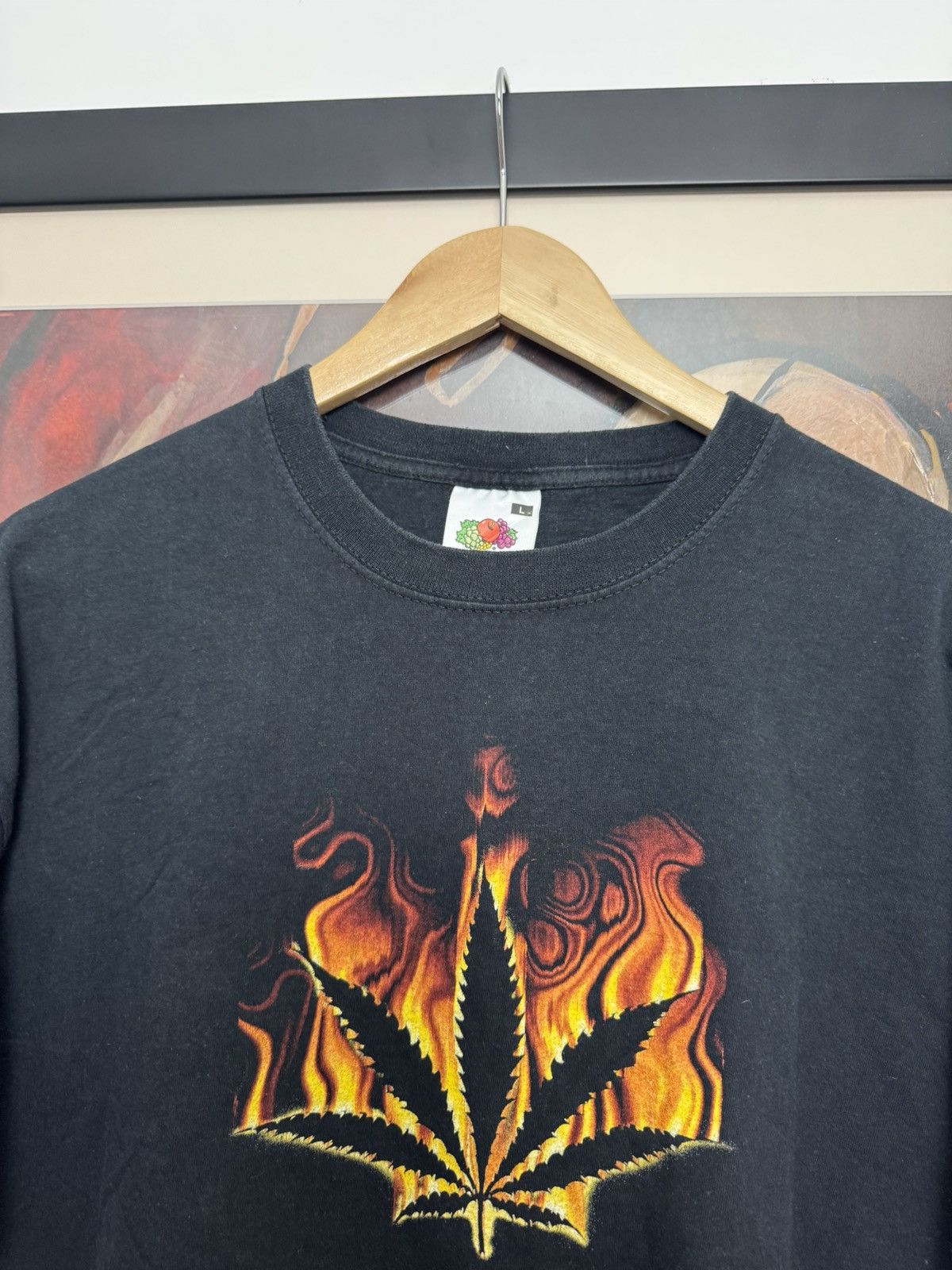 Vintage Marijuana flame weed logo Vintage Y2k Streetwear Washed Size US L / EU 52-54 / 3 - 2 Thumbnail