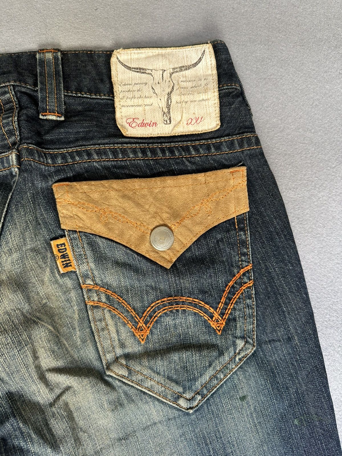 Japanese Brand FLARE Edwin Distressed Denim Size US 31 - 16 Thumbnail