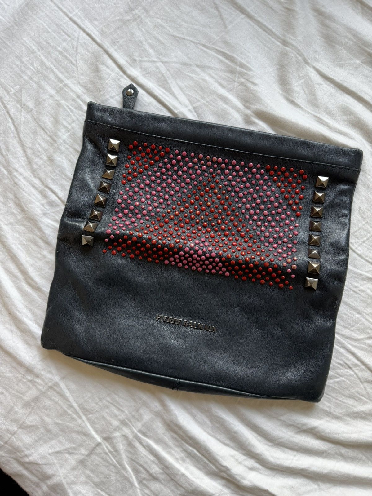 Pierre balmain Hardy zip-top oversized pouch/clutch