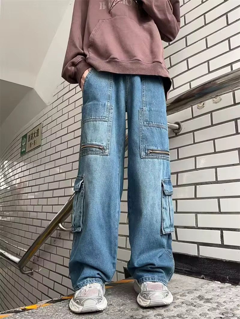 Japanese Brand × Vintage Cargo Jeans Men Big Pocket Loose Size US 32 / EU 48 - 4 Thumbnail