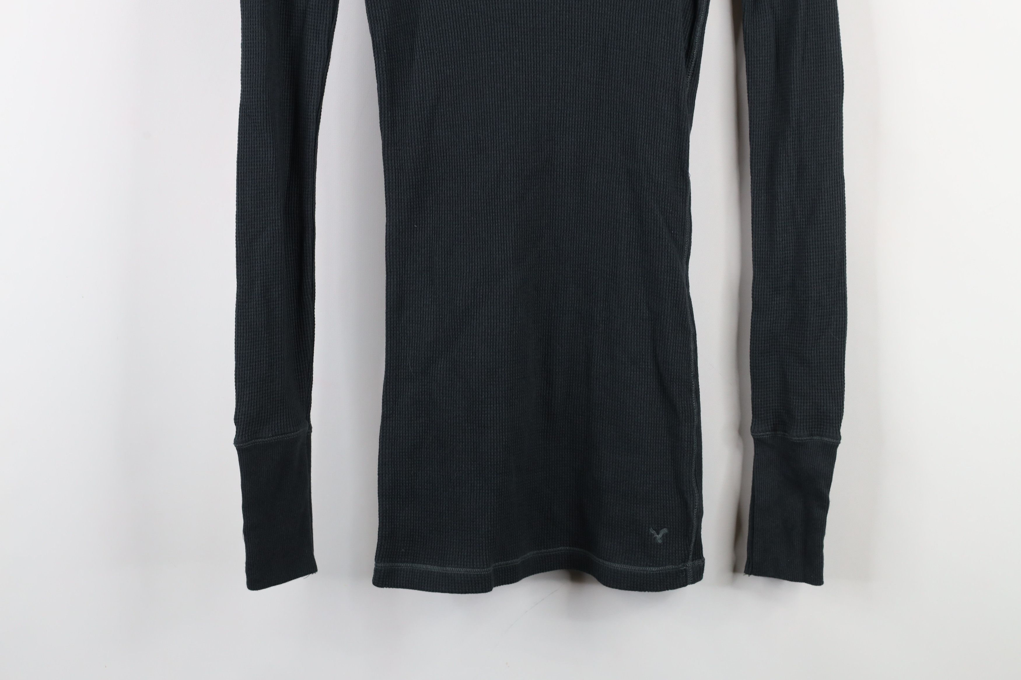 American Eagle Outfitters × Vintage NOS Vintage Y2K American Eagle Waffle Knit T-Shirt Gray Size XS / US 0-2 / IT 36-38 - 3 Thumbnail