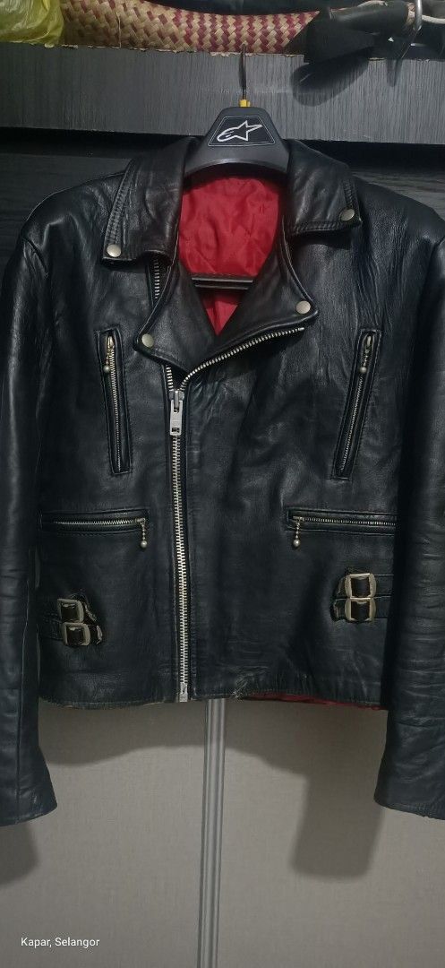 Genuine Leather × Vintage Punk biker double collar leather jacket Size US M / EU 48-50 / 2 - 2 Thumbnail