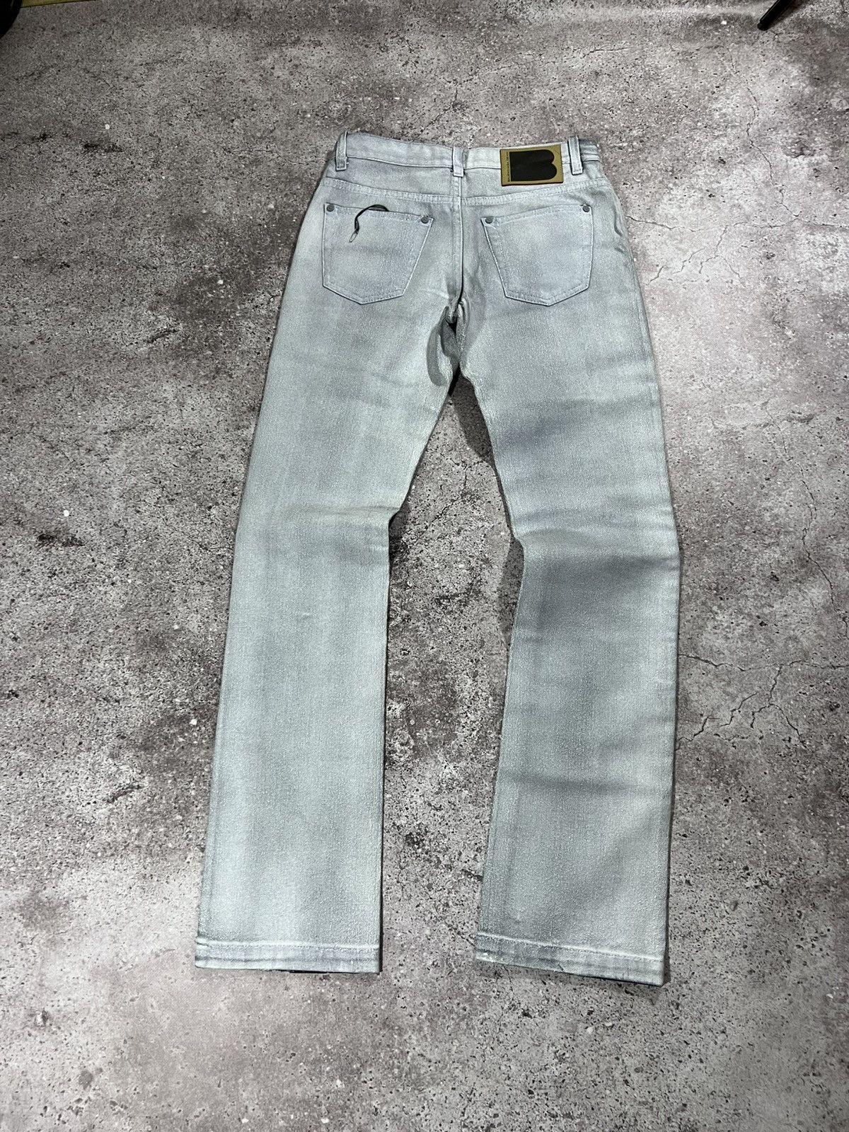 Balenciaga Deadstock Balenciaga 2008 Silver Painted Denim Jeans Size 27 Size US 27 - 4 Thumbnail