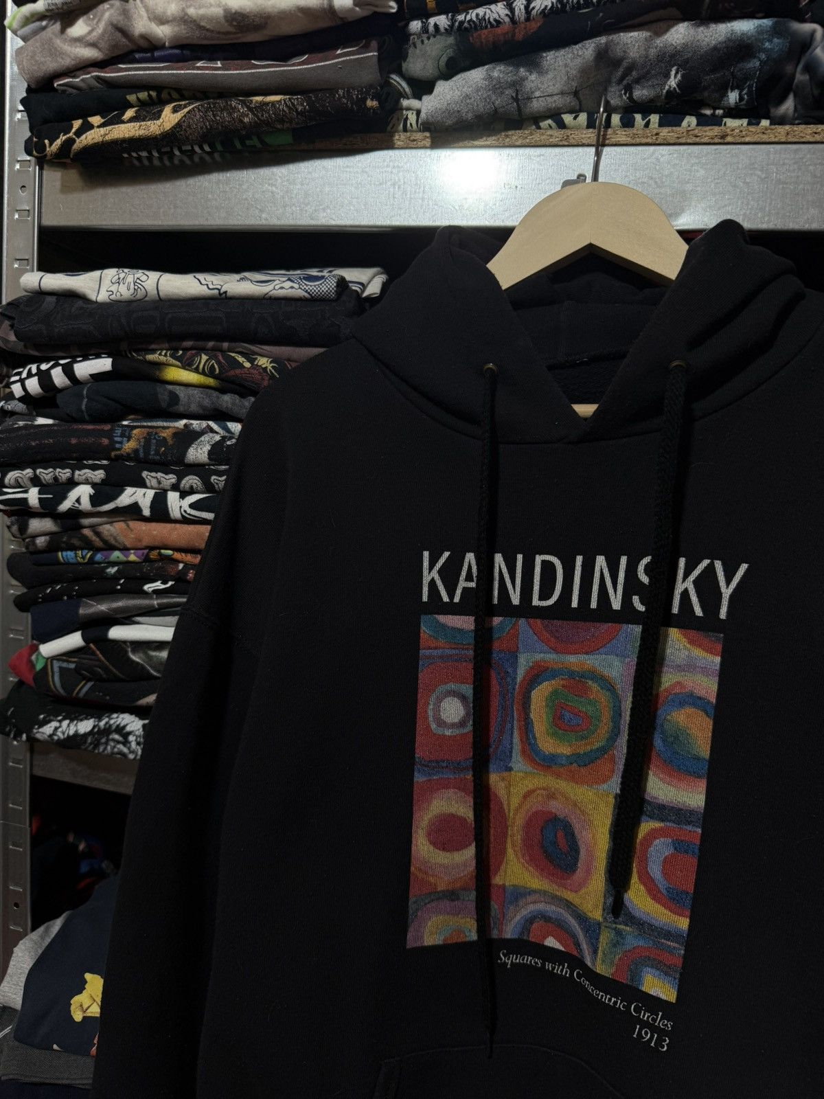 Vintage Vintage 90s Kandinsky Squares With Concentric Circles Hoodie Size US M / EU 48-50 / 2 - 3 Thumbnail