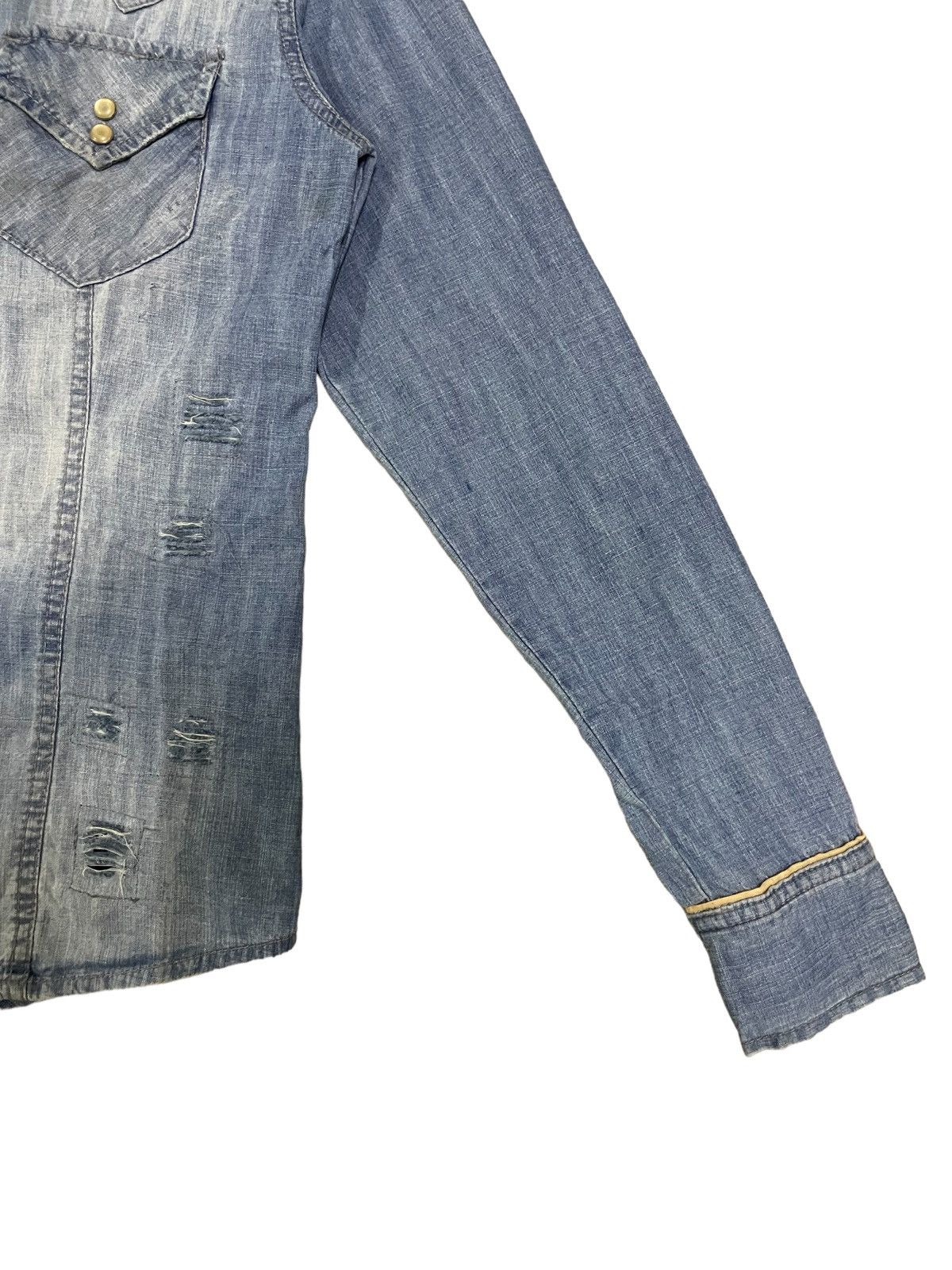 Japanese Brand Japanese Brand Skull Patches Ripped Denim Western Shirt Size S / US 4 / IT 40 - 4 Thumbnail