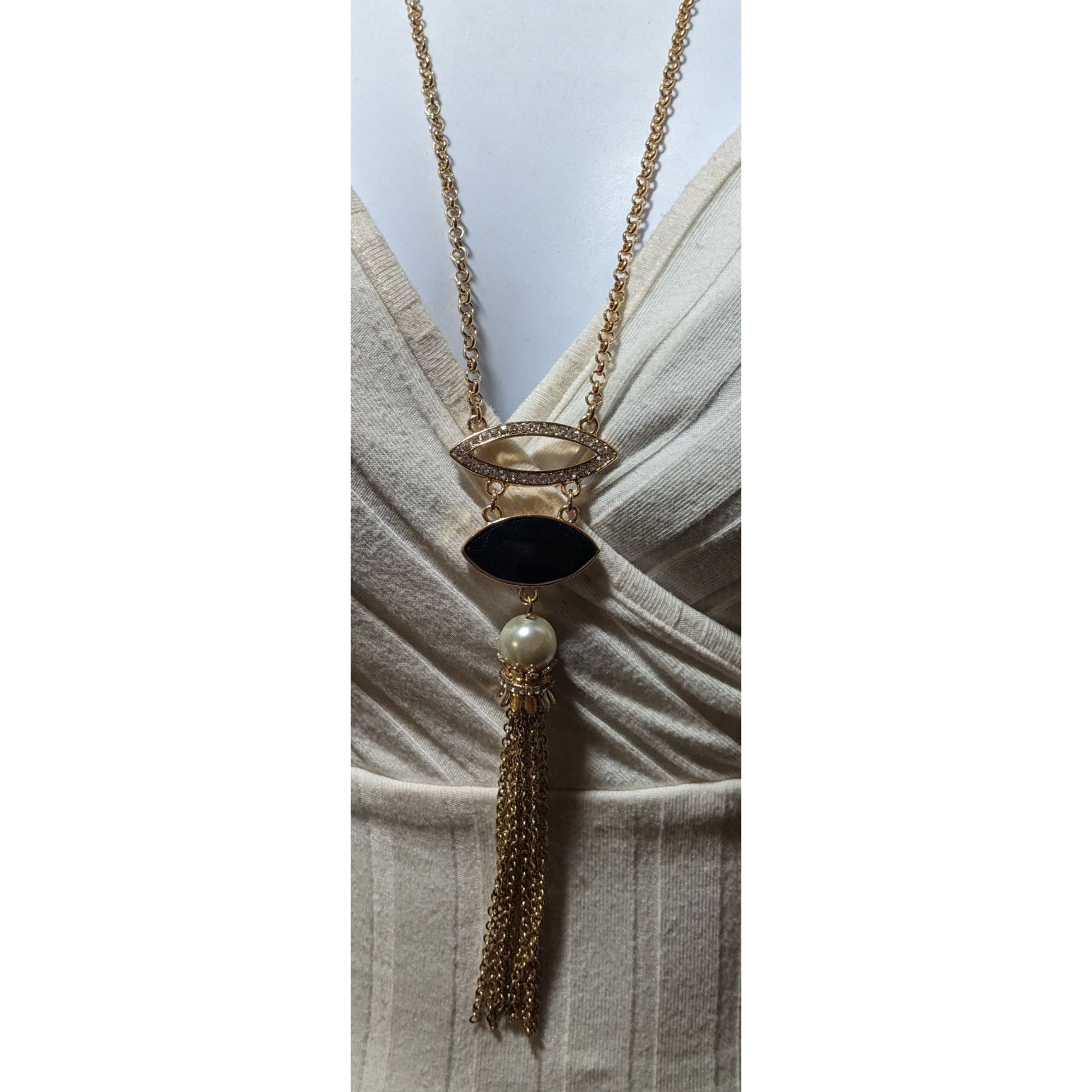 Other Elegant Glam Gemmed Gold Tassel Necklace Size ONE SIZE - 5 Thumbnail