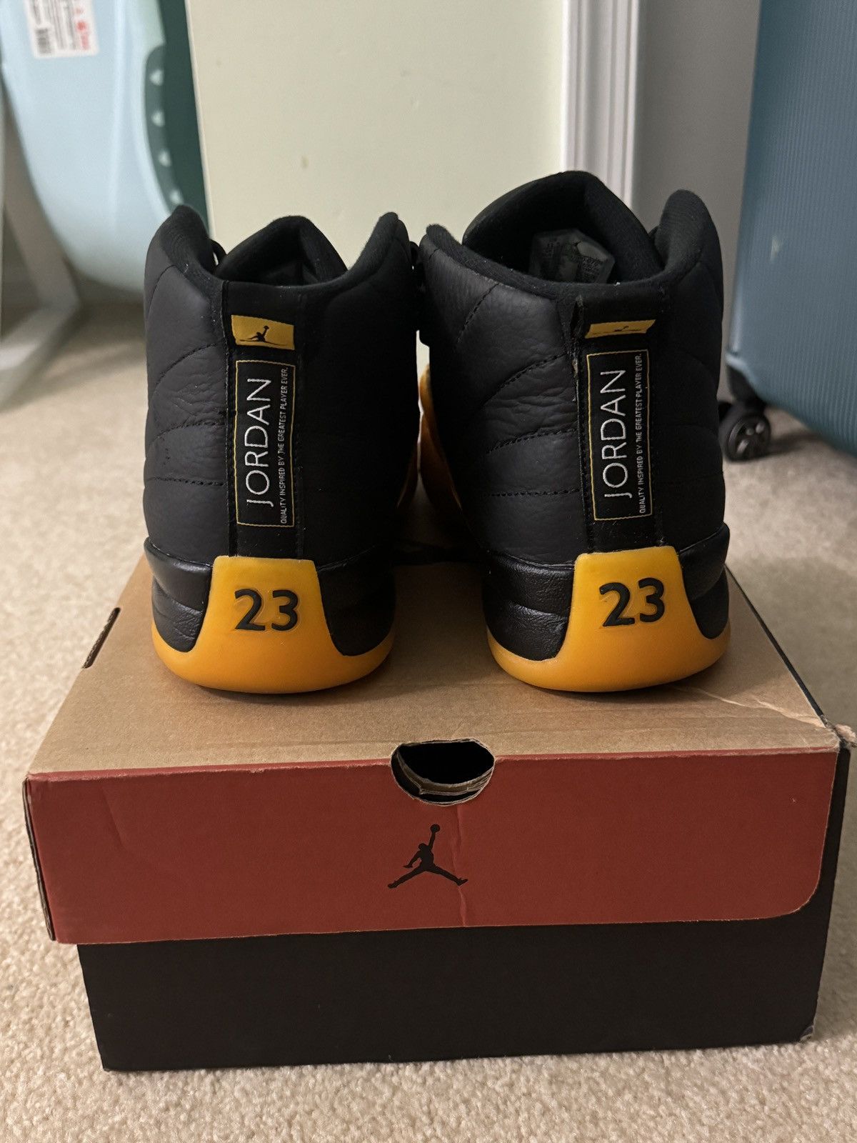 Jordan Brand Air Jordan 12 Retro Black University Gold Size US 11.5 / EU 44-45 - 4 Thumbnail
