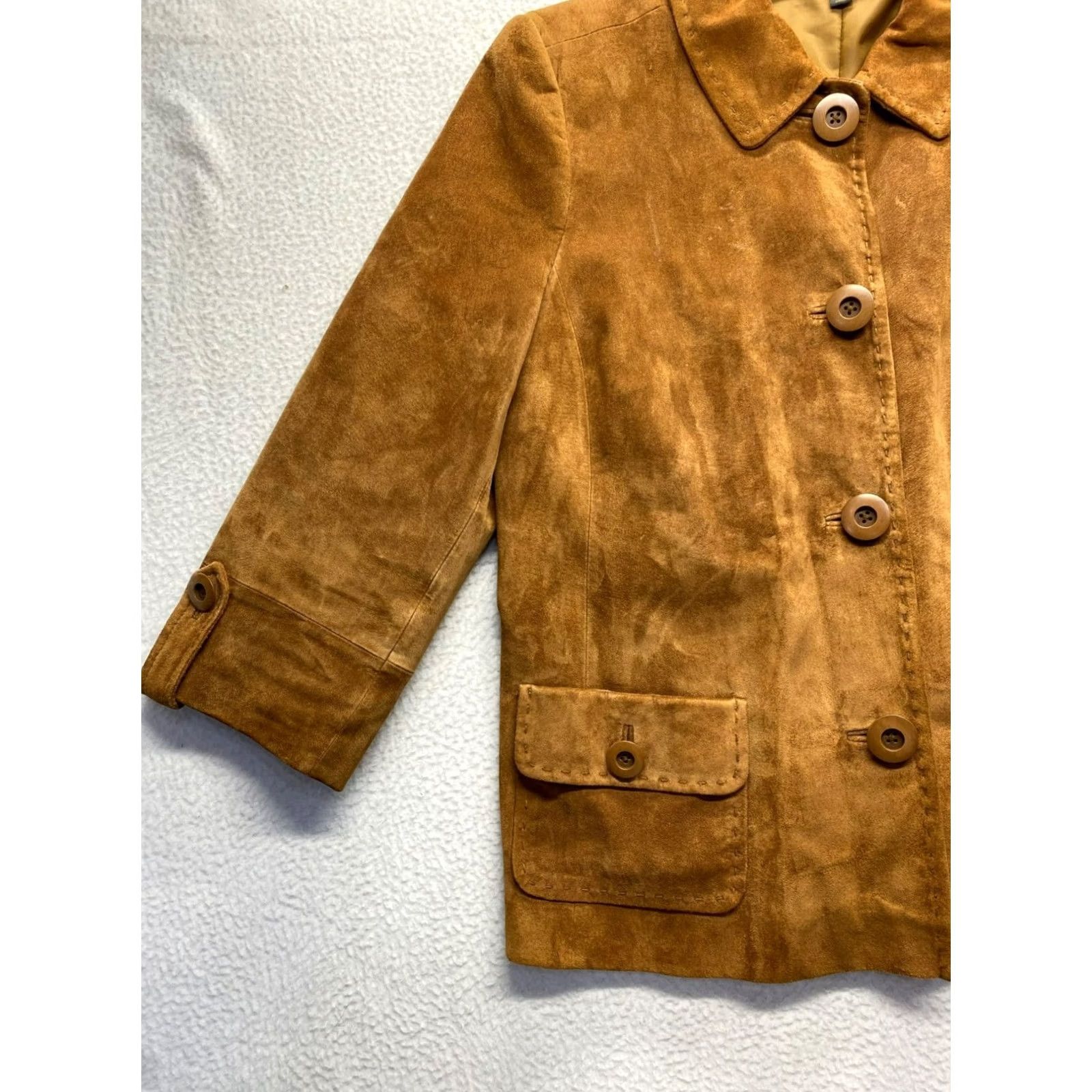 Vintage Amber Sun Womens M Brown Leather Jacket #7015 Size M / US 6-8 / IT 42-44 - 3 Thumbnail