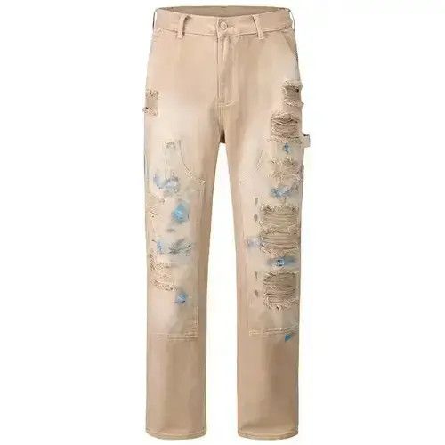 Designer × Japanese Brand × Vintage carpenter baggy ripped damaged pants Size US 32 / EU 48 - 4 Thumbnail
