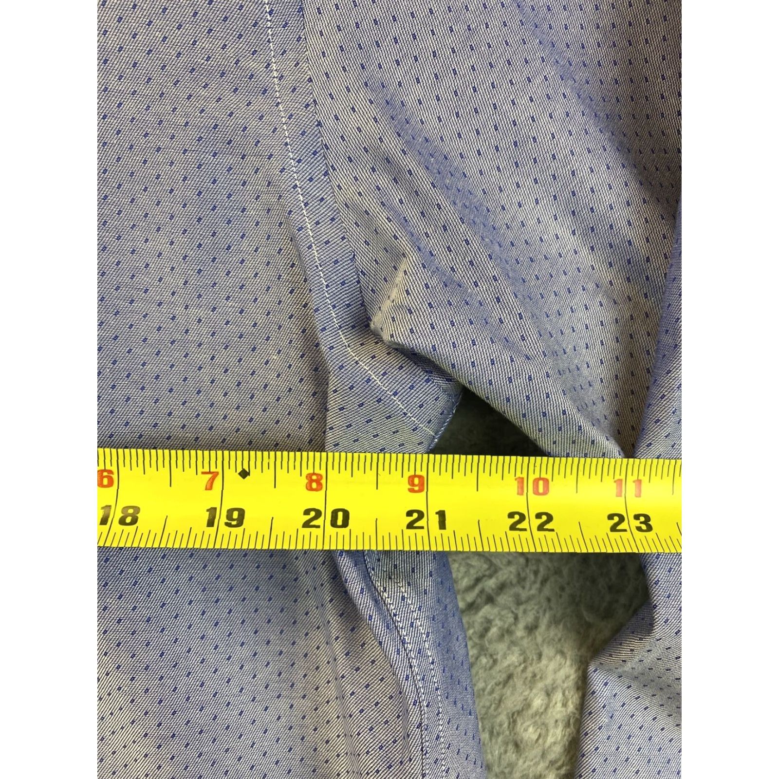Joseph Abboud VINTAGE Joseph Abboud Dress Shirt Men L Blue Long Sleeve Button Cotton 80-8 Size 42R - 6 Thumbnail