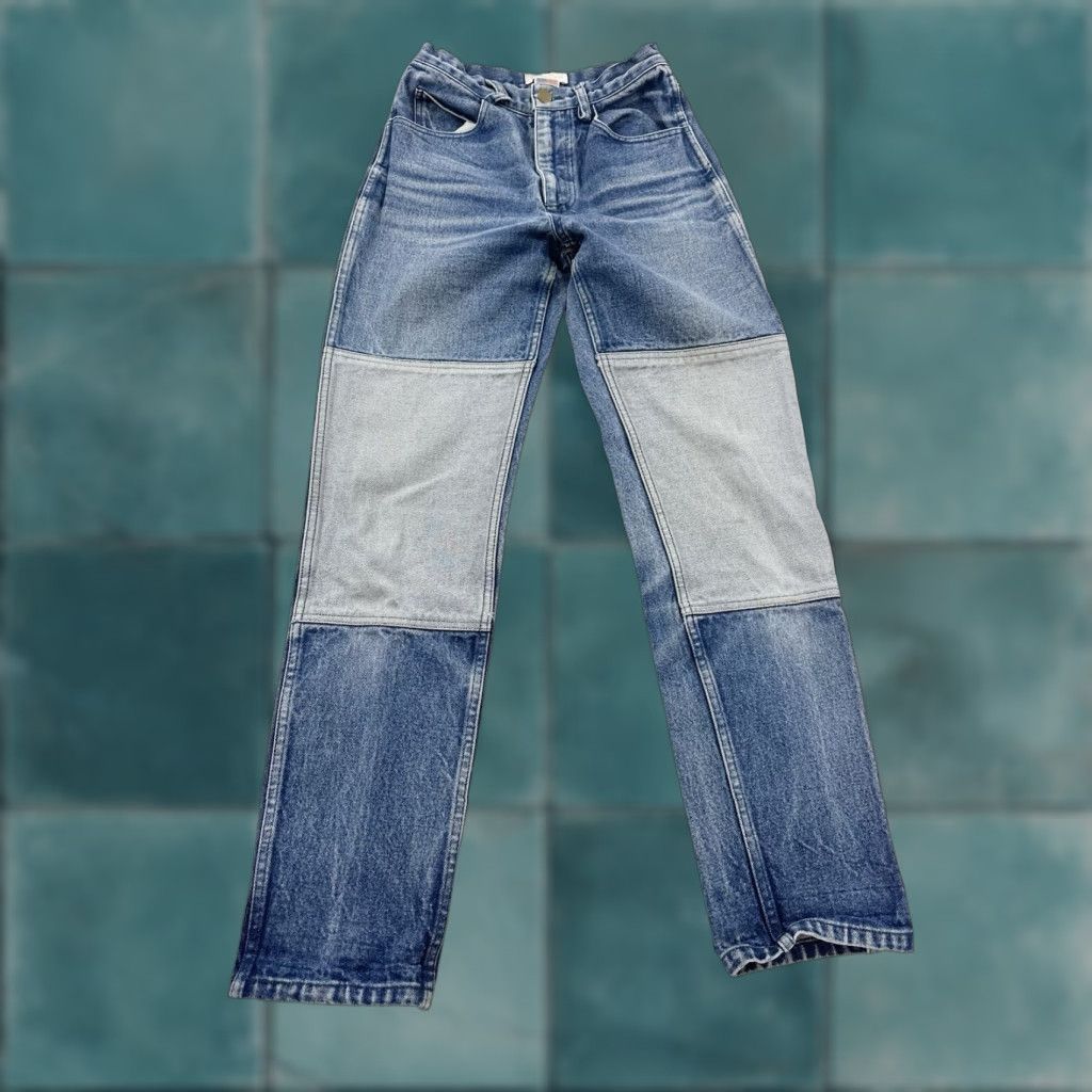 Doublet VINTAGE Carleen Jeans Women’s 00 Tag 2 Blue Two Toned Double Knee USA Denim High Rise Straight Jeans Women Blue USA 00 Carleen Size 24" / US 00 / IT 34 - 1 Thumbnail