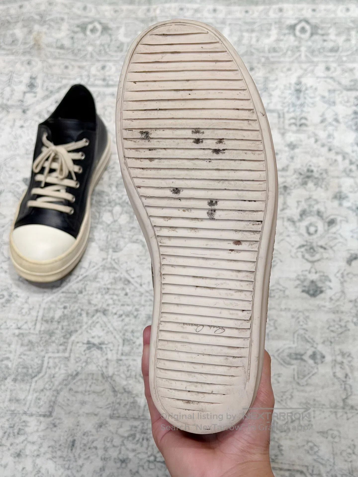 Rick Owens Rick Owens Low-Top Leather Black White. Size US 10 / EU 43 - 9 Thumbnail