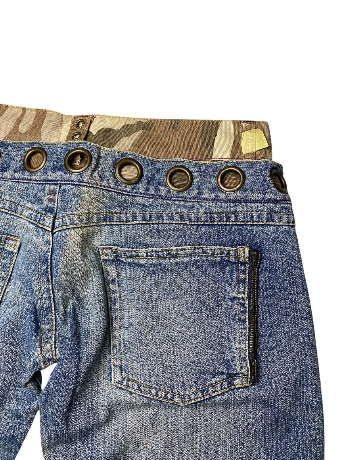 If Six Was Nine 2000's Armee Double Waist Laced Flared Jeans Size US 29 - 13 Thumbnail