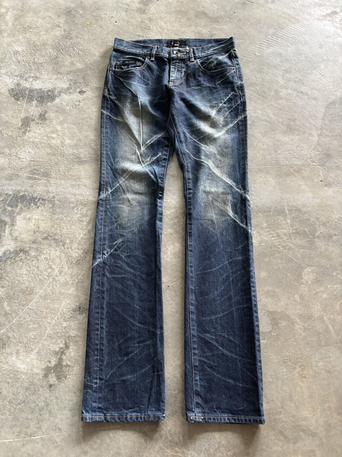 Japanese label 00s Y2K Whiskering Jeans